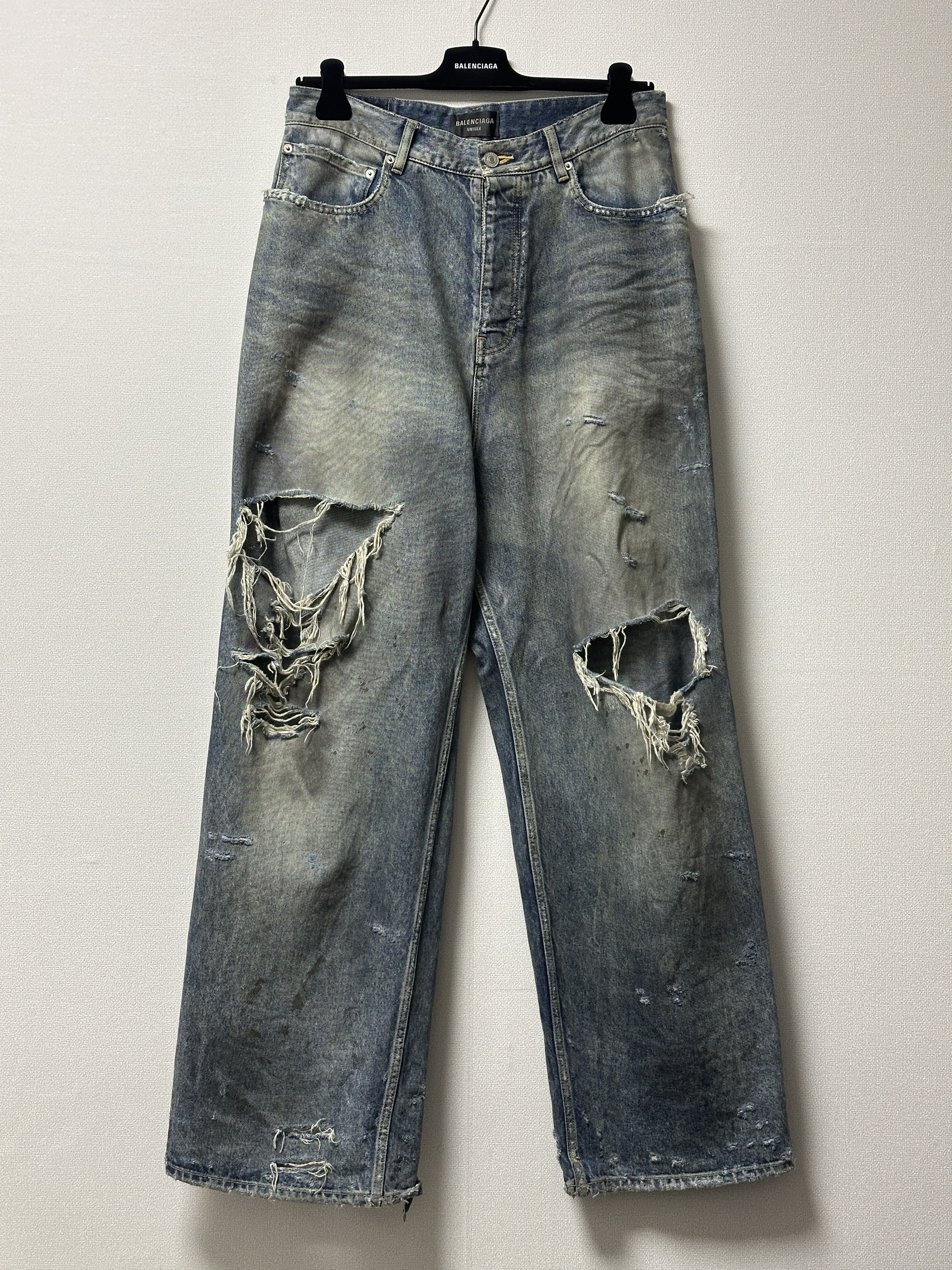 Balenciaga Balenciaga SS23 Mud Baggy Destroyed denim | Grailed