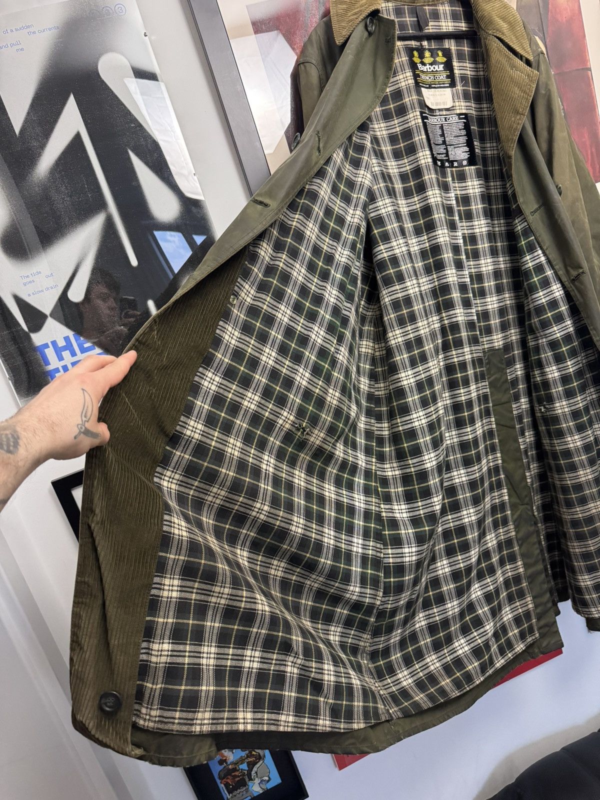 Barbour Vintage Barbour Trench Coat Waxed Jacket Corduroy Rare Hype Size US L / EU 52-54 / 3 - 5 Thumbnail