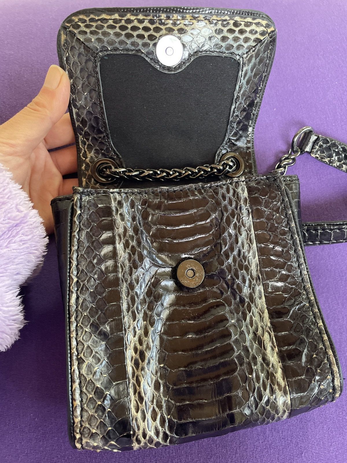 Other Vince Camuto Python Leather Mini Chain Crossbody Bag Size ONE SIZE - 3 Thumbnail