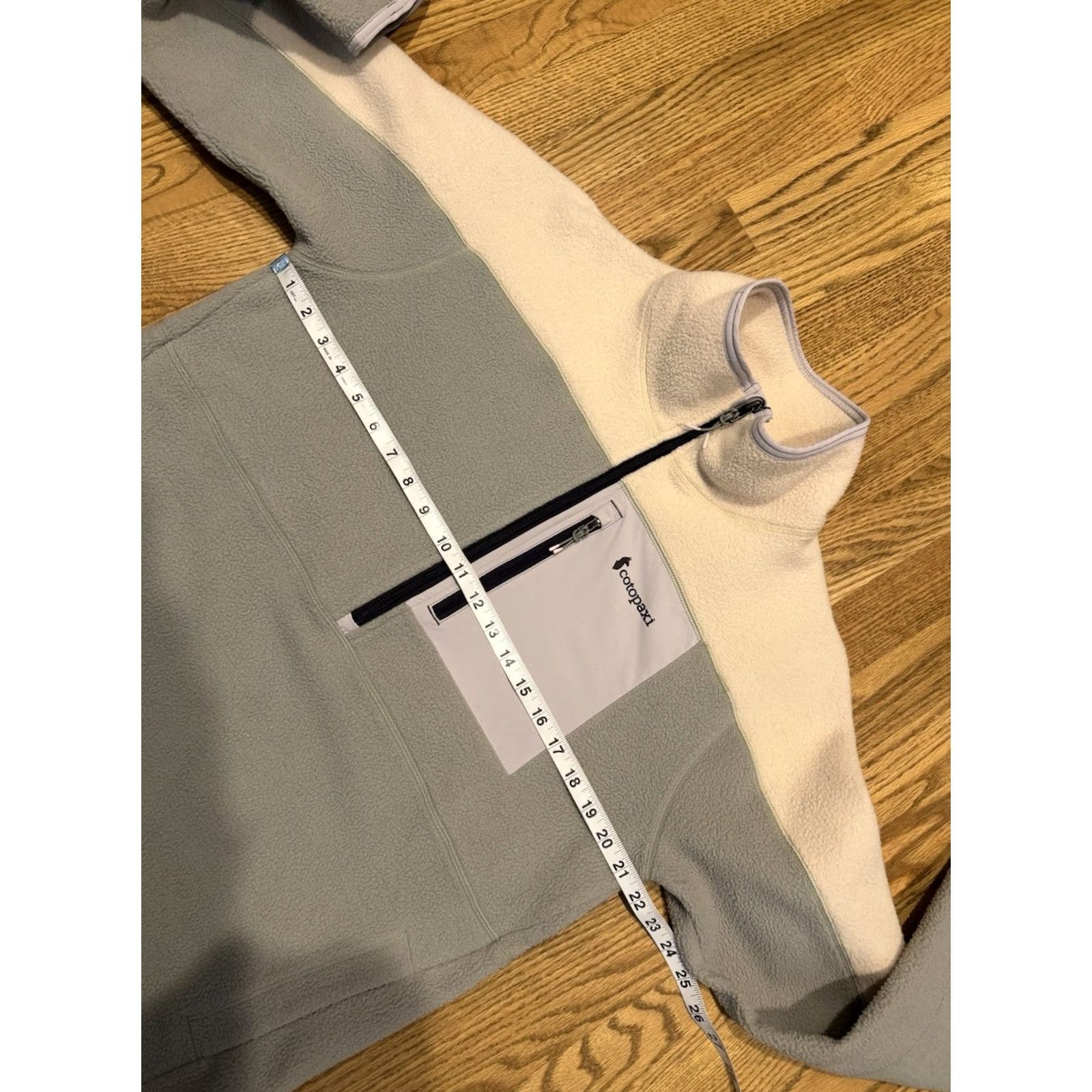 Cotopaxi Cotopaxi Abrazo Fleece Jacket Medium Green Cream 1/2 Zip Pullover Pockets Size M / US 6-8 / IT 42-44 - 7 Thumbnail