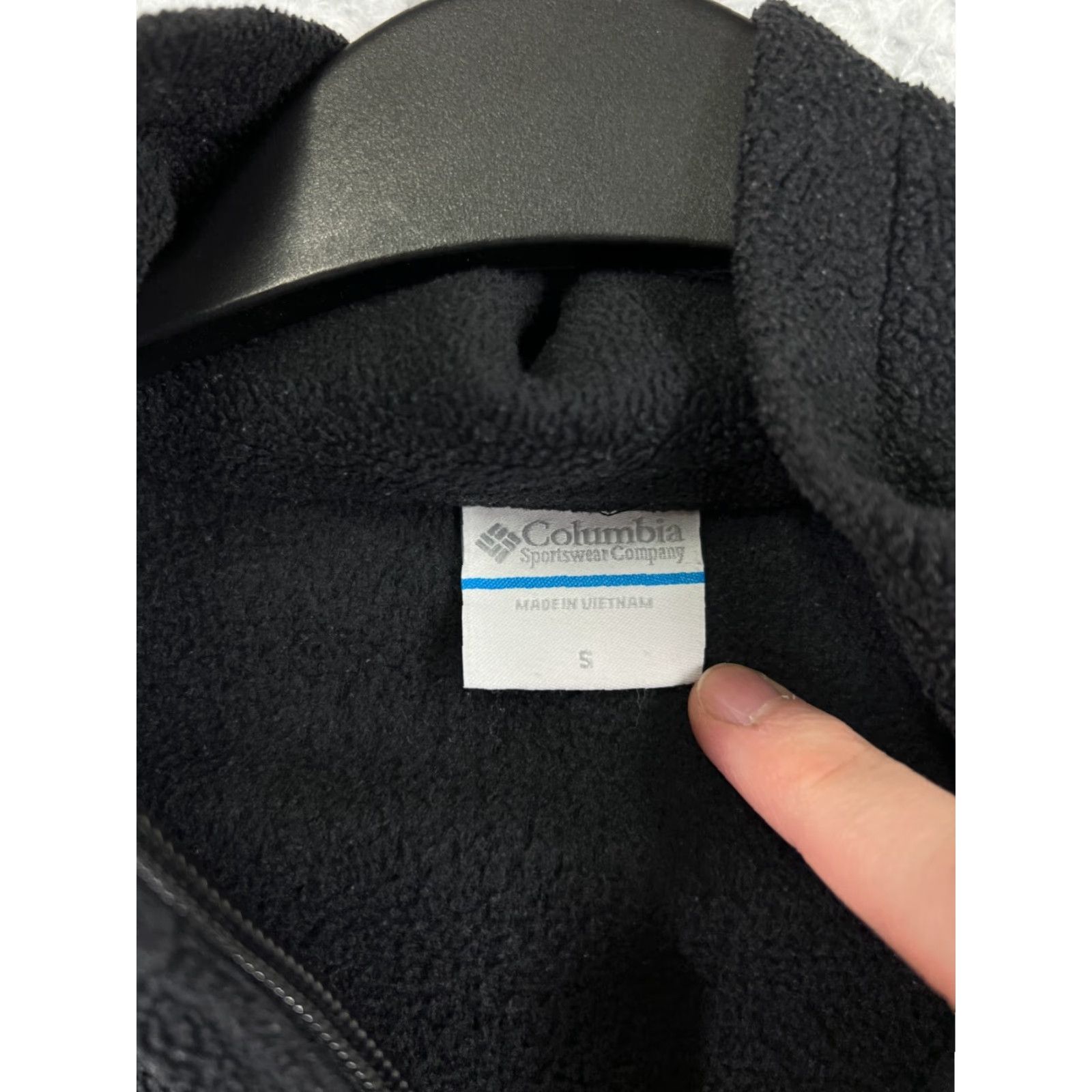 Vintage Columbia Womens Small Black Full Zip Fleece Jacket Polyester Mock Neck Outdoor Casual Men/Women Size S / US 4 / IT 40 - 3 Thumbnail