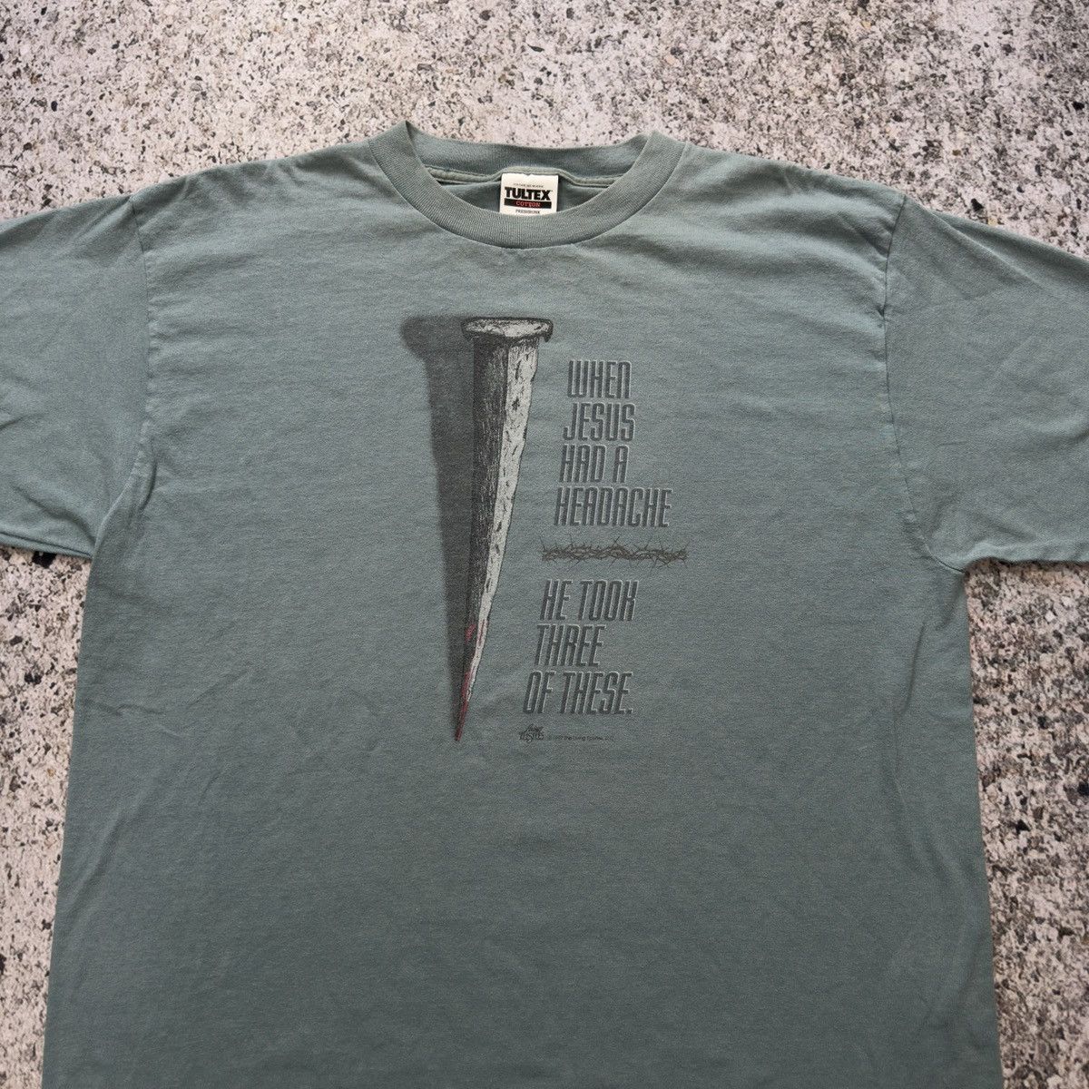 Vintage 90s Faded When Jesus Had A Headache Shirt ERD Grunge Size US XL / EU 56 / 4 - 4 Thumbnail
