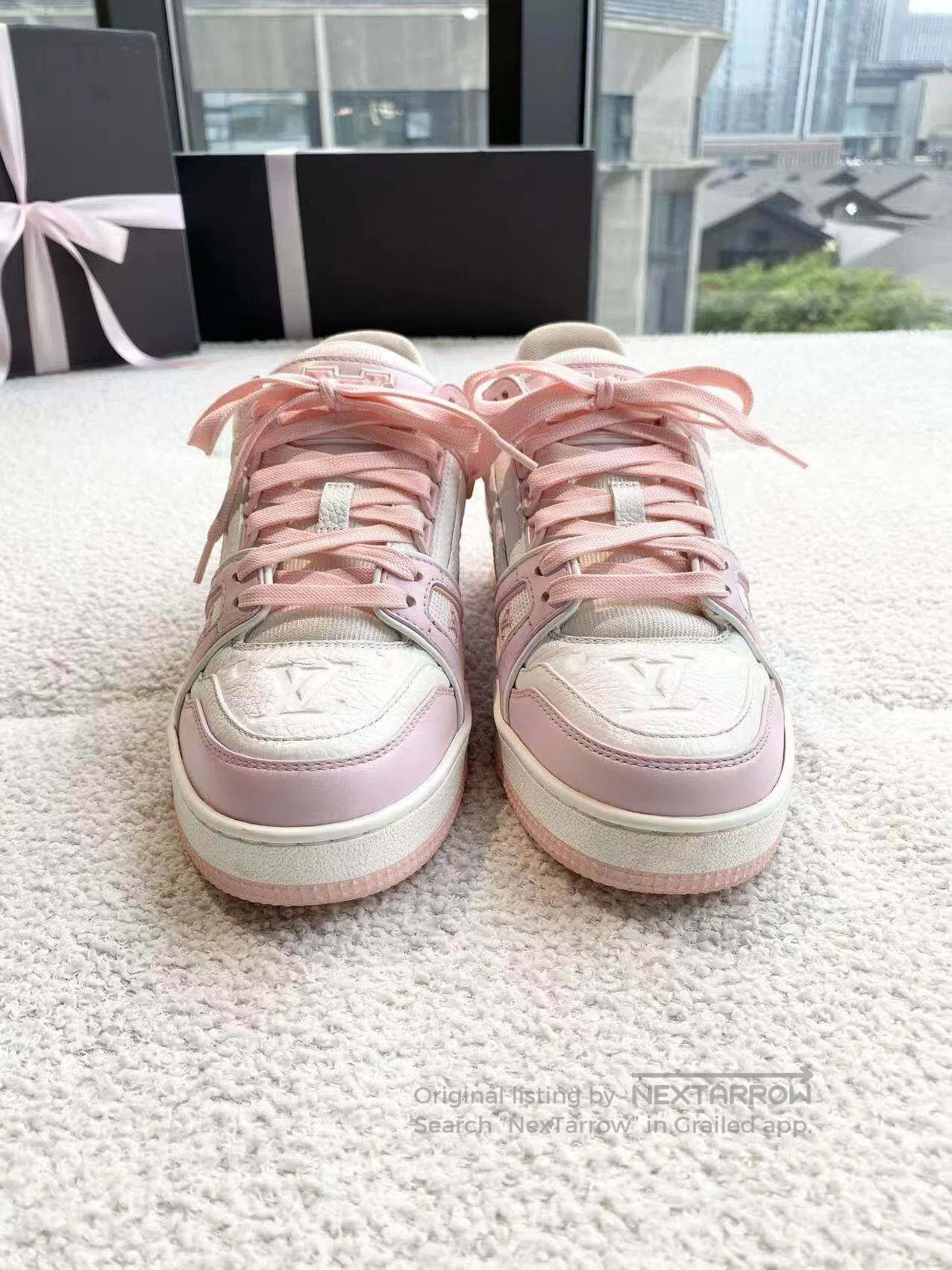 Louis Vuitton Louis Vuitton trainer series cherry blossom pink color mat Size US 6 / IT 36 - 2 Thumbnail