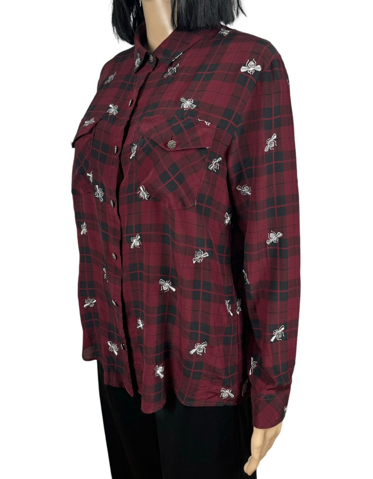 The Kooples The Kooples 100% Silk Shirt Embroidered Bee size M Size M / US 6-8 / IT 42-44 - 4 Thumbnail