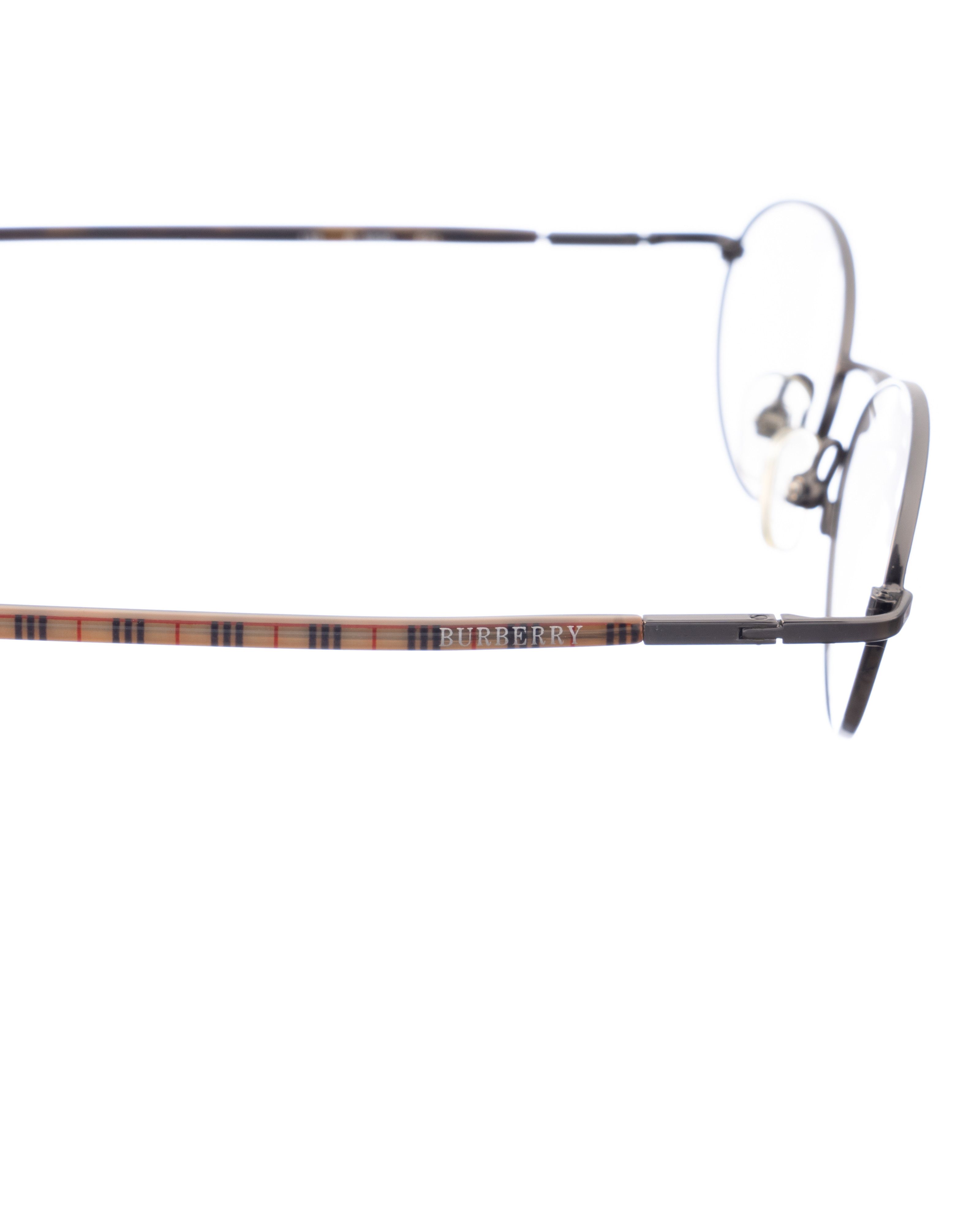 Burberry Burberry 90s Black Oval Glasses with Beige Check Size ONE SIZE - 3 Thumbnail