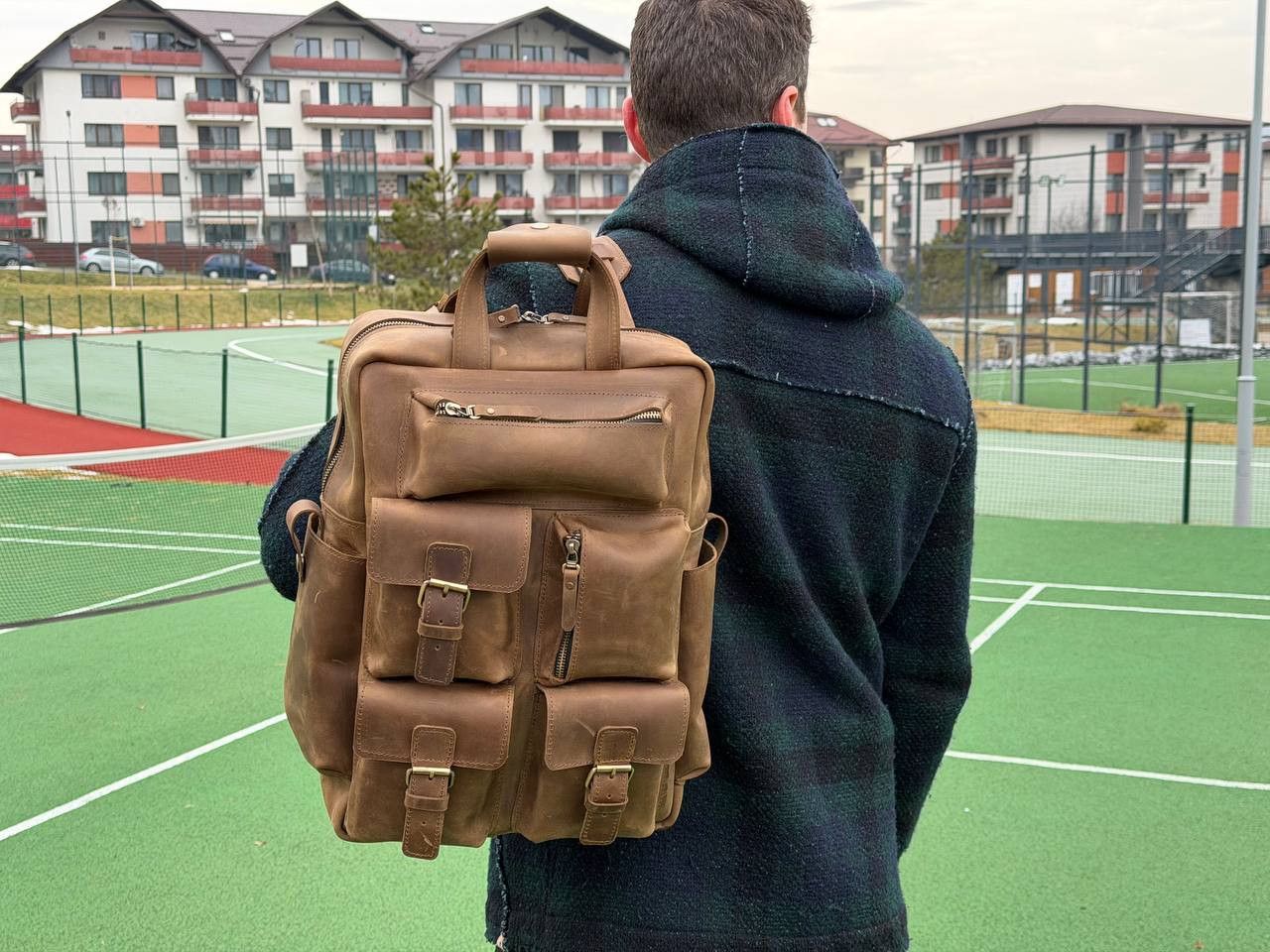 Handmade Backpack Genuine vintage leather CrazyHorse Size ONE SIZE - 4 Thumbnail