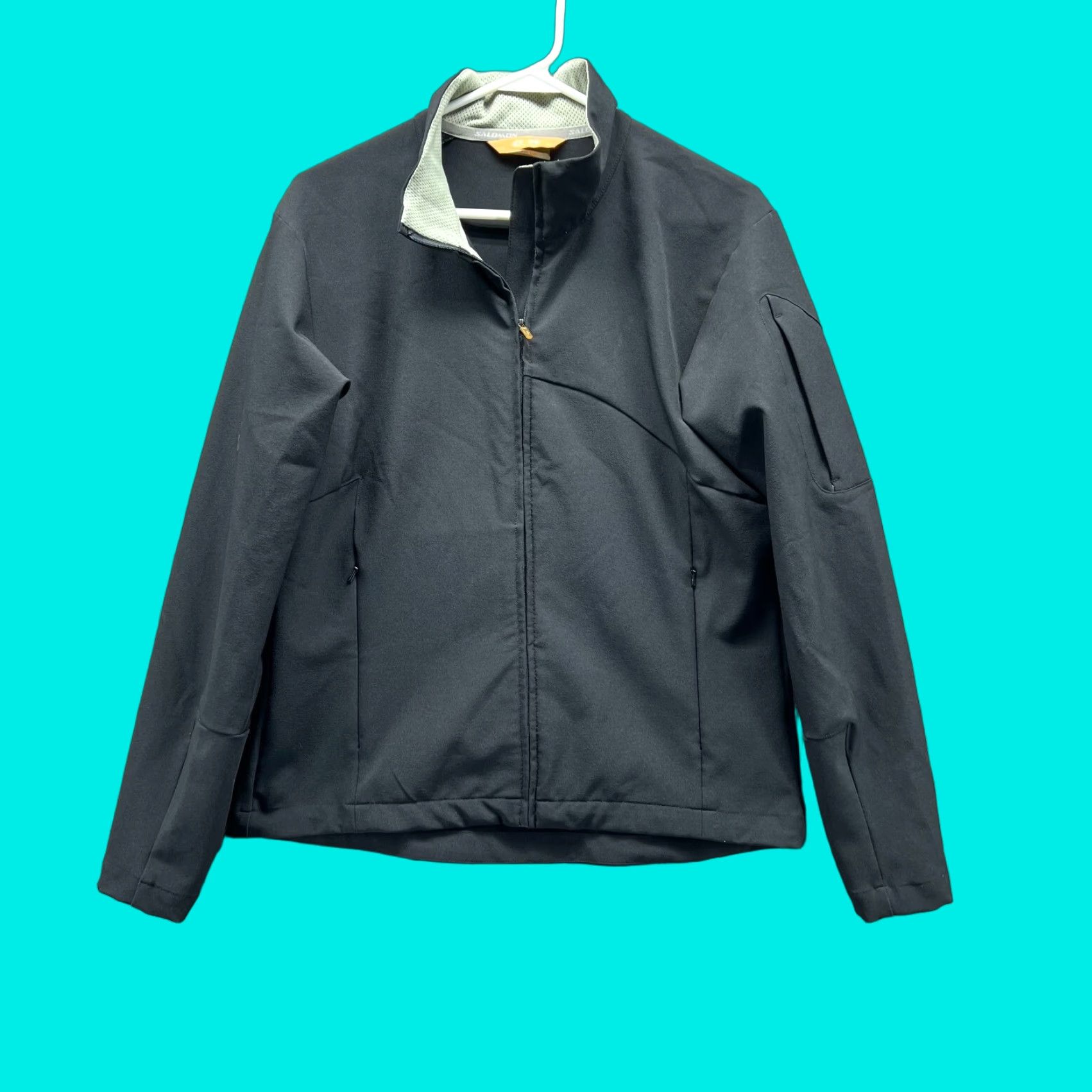 Salomon Salomon Jacket Women Large Black Full Zip Polyester Clima Wind Winter Sweater Size L / US 10 / IT 46 - 1 Thumbnail