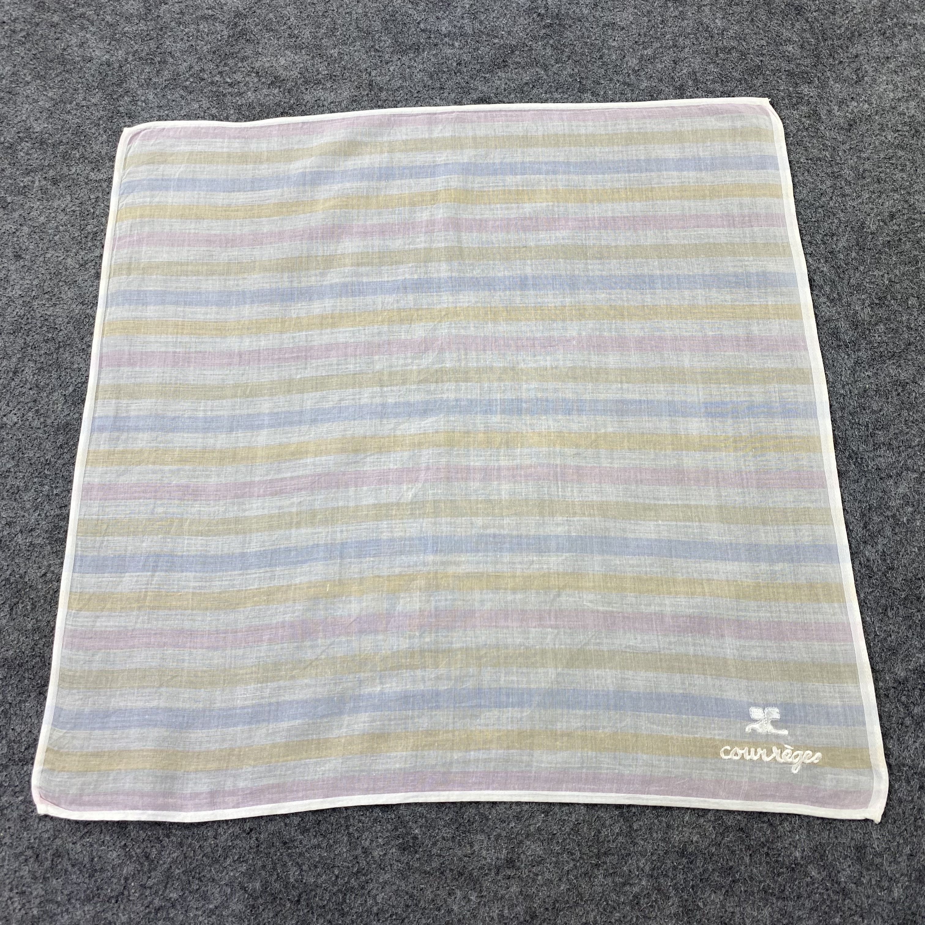 Courreges × Vintage Courreges Homme Handkerchief / Neckerchief / Bandana-B1295 Size ONE SIZE - 3 Thumbnail