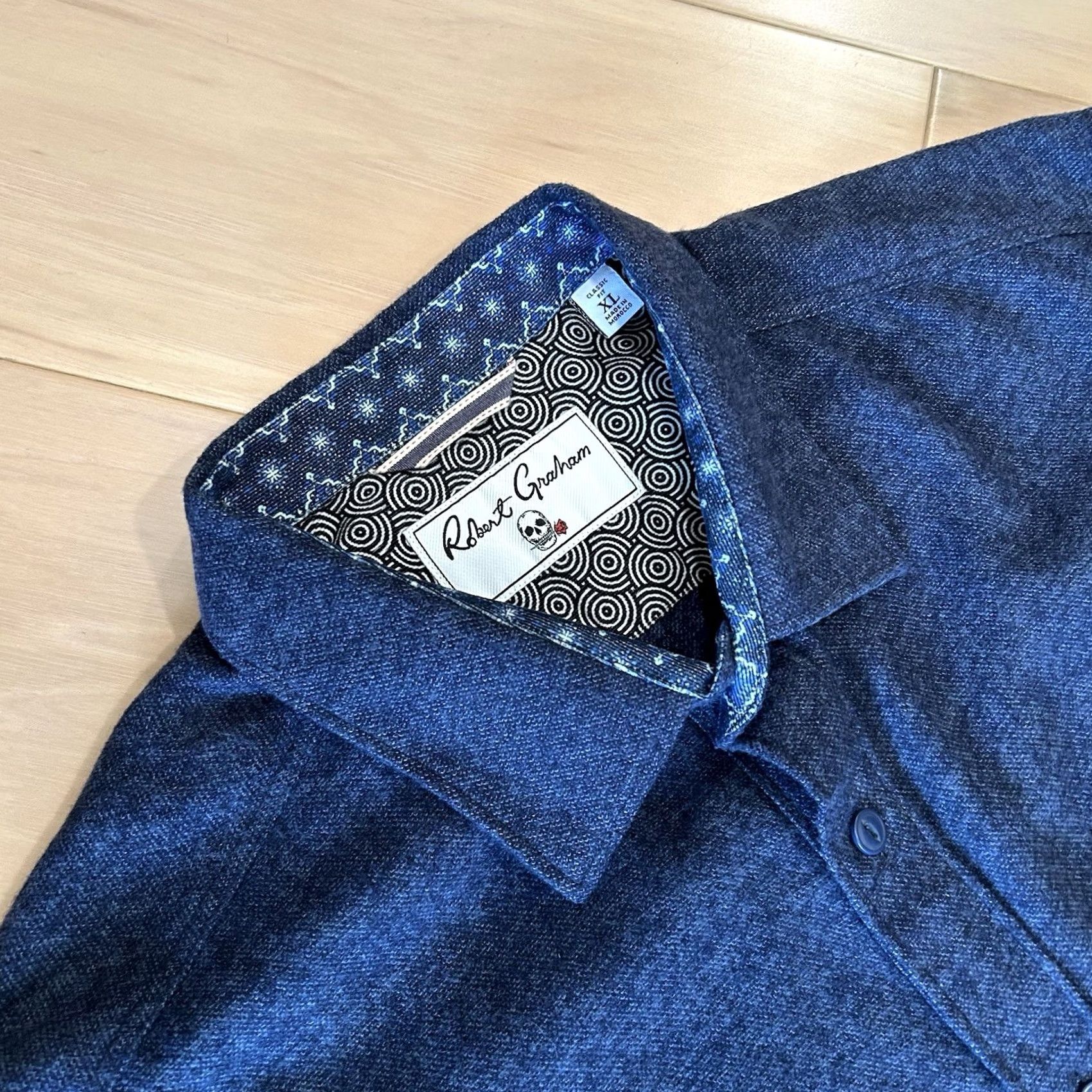 Robert Graham Robert Graham Blue Flannel Shirt Long Sleeve Button Up Men's XL Distressed Size US XL / EU 56 / 4 - 4 Thumbnail