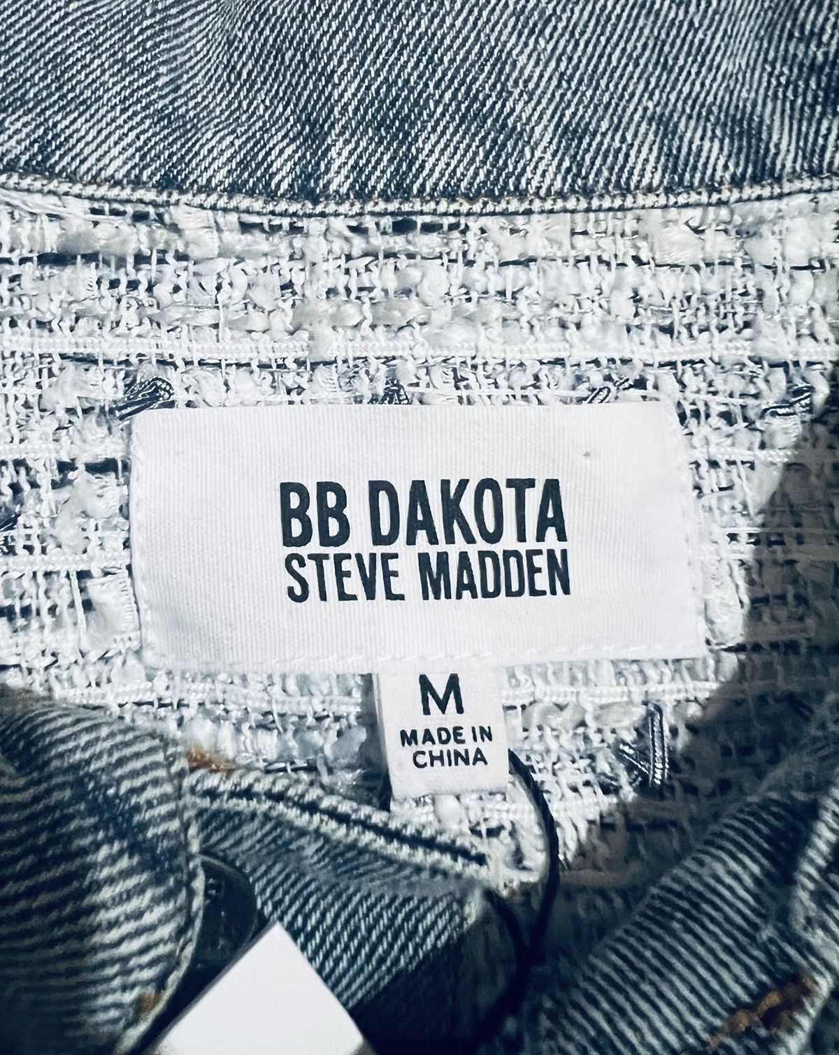 Steve Madden BB Dakota by Steve Madden Denim Tweed Trucker Jacket NWT Size US M / EU 48-50 / 2 - 6 Thumbnail
