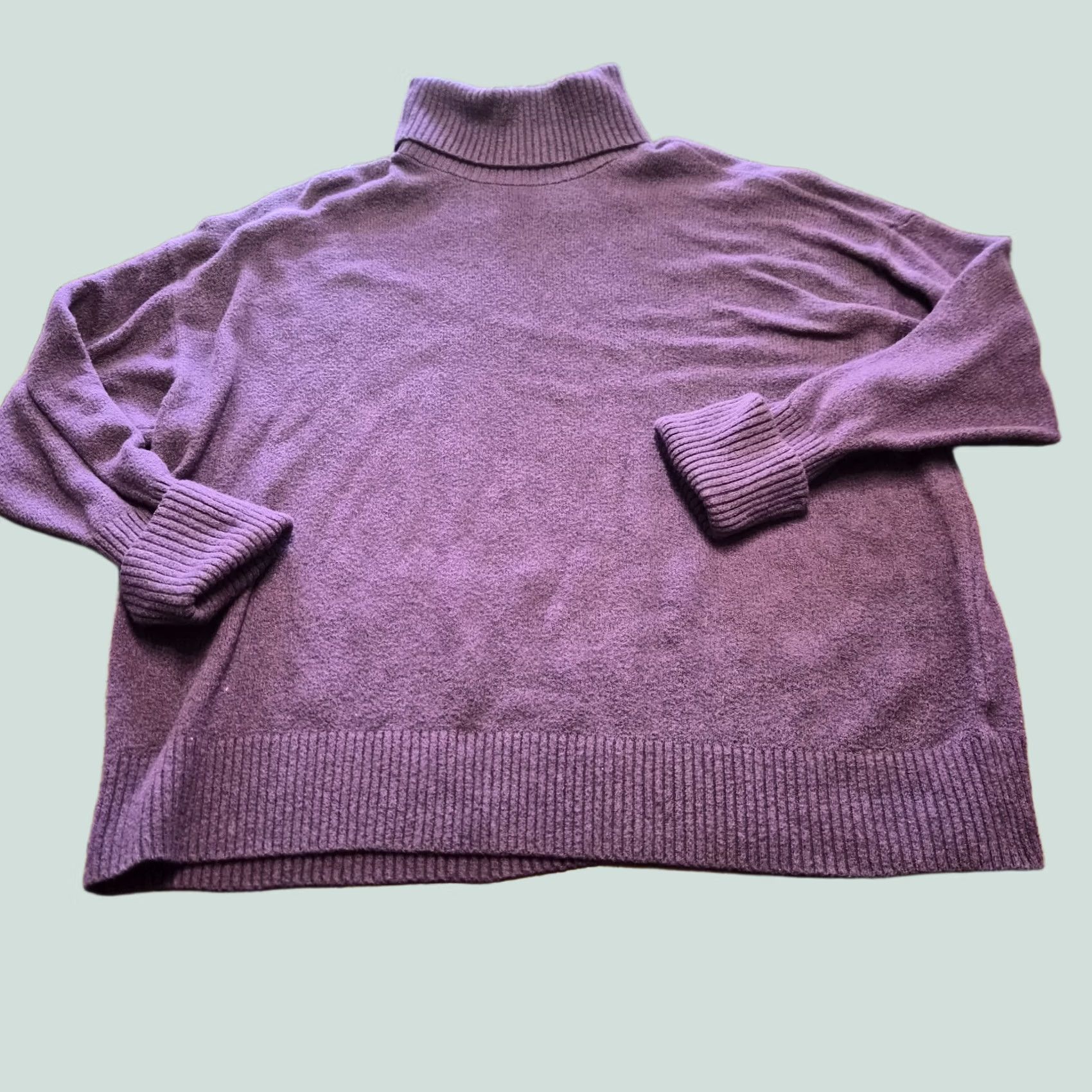 Old Navy VINTAGE Old Navy Womens SoSoft Purple Ribbed Knit Turtleneck Pullover Sweater XXL G105 Size XXL / US 16-18 / IT 52-54 - 1 Thumbnail