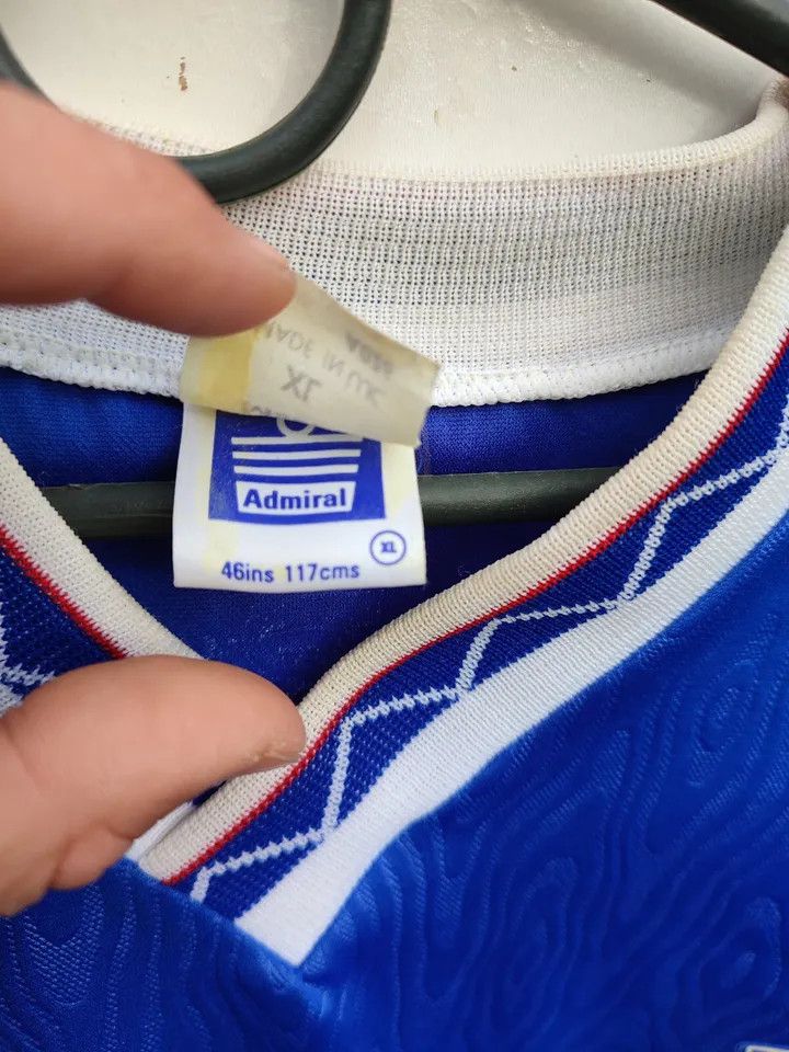 Vintage 1990-92 GLASGOW RANGERS FOOTBALL Kit SHIRT SOCCER JERSEY Size US XL / EU 56 / 4 - 5 Thumbnail