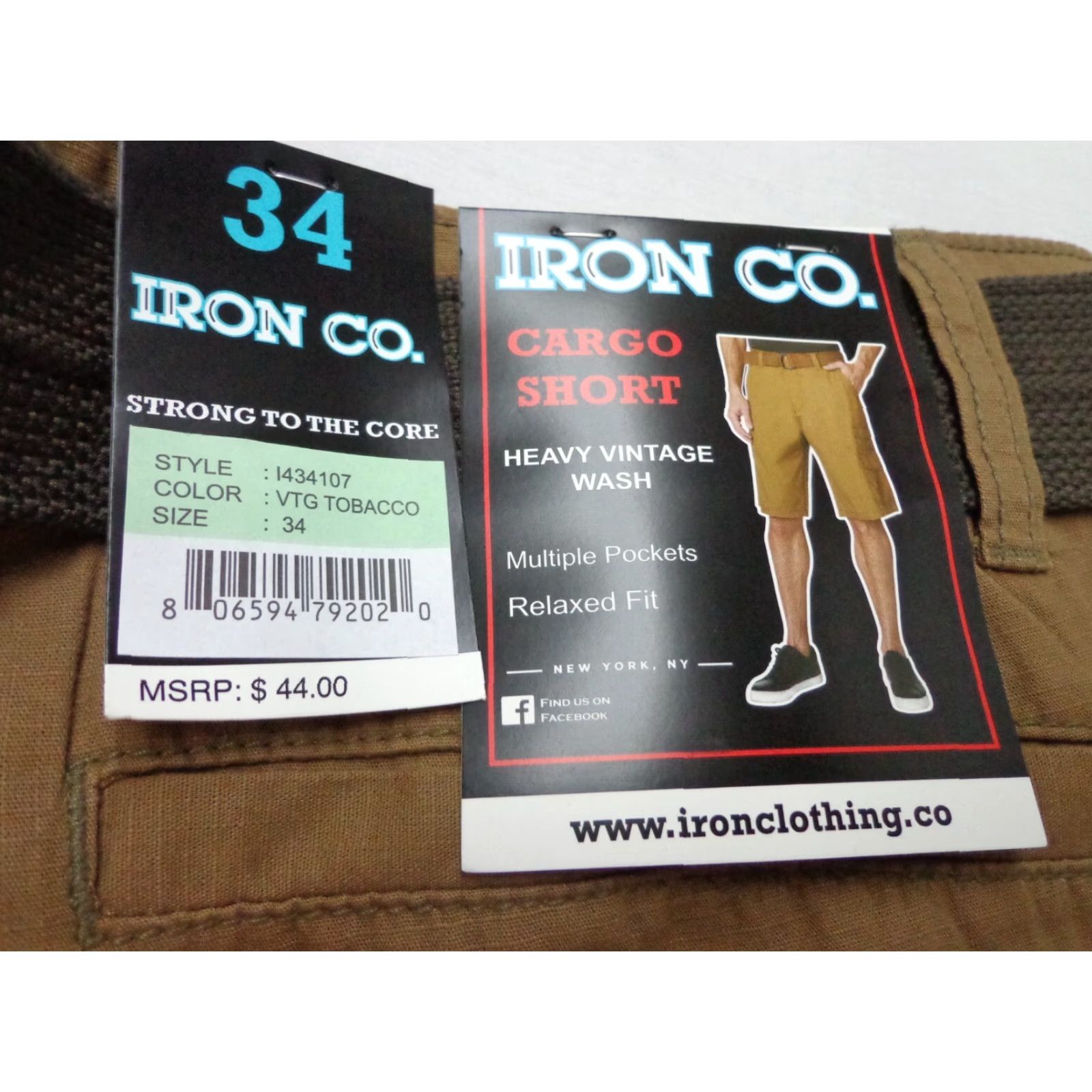 Vintage VINTAGE Iron Co. Cargo Shorts Belted Brown 34 Men Size 34 New Tobacco Brown Cargo Belted Short Mens Size US 34 / EU 50 - 4 Thumbnail