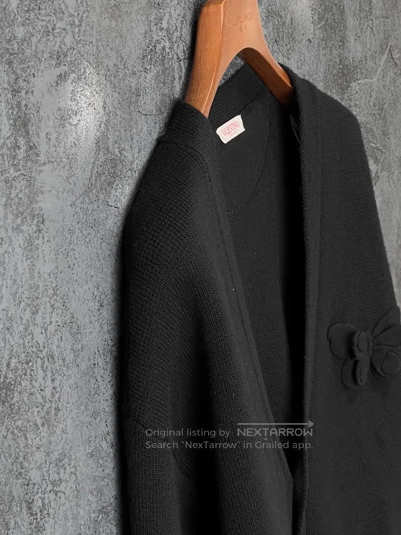 Valentino Black sheep wool knitted cardigan