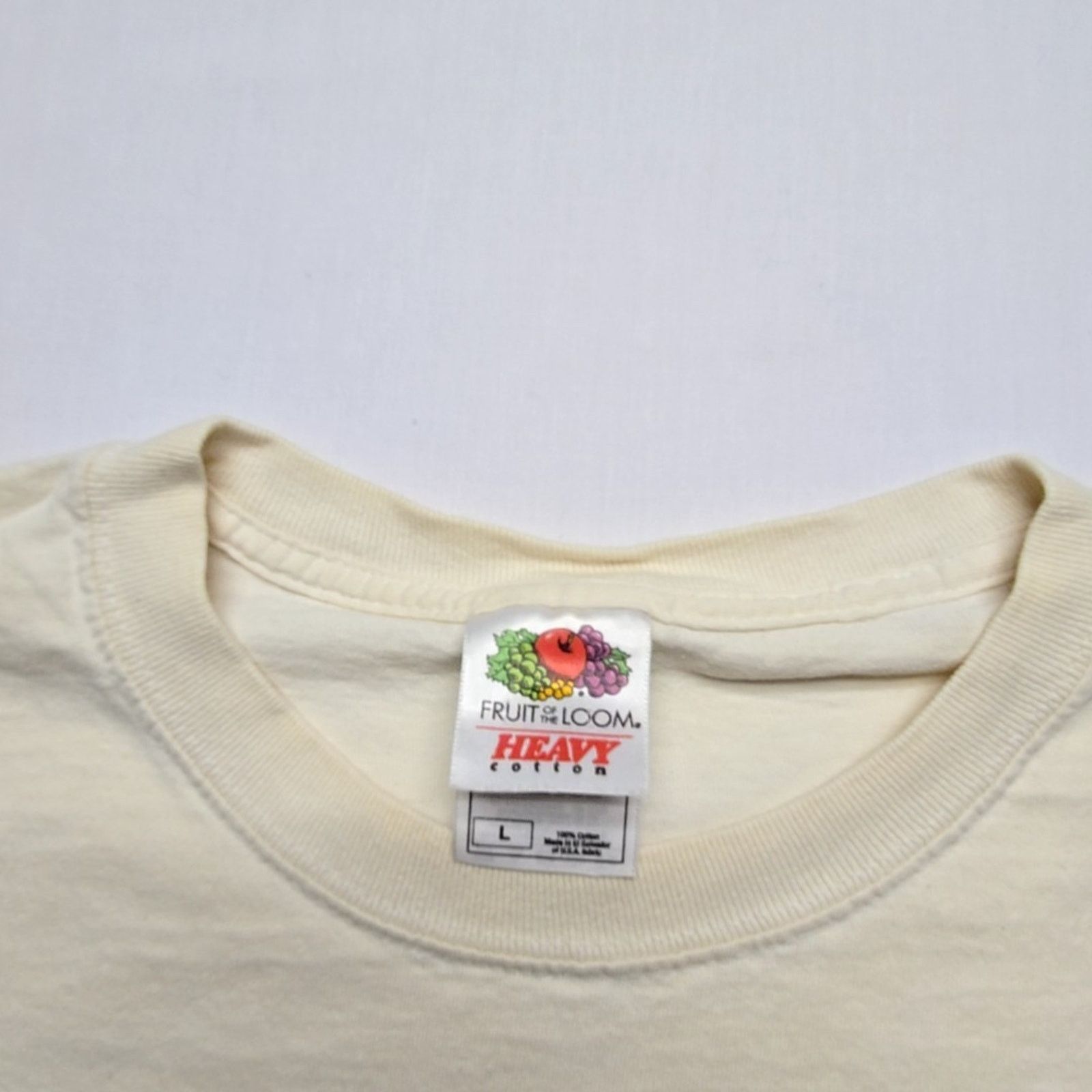 Fruit Of The Loom World's Best Dad Shirt Cream Large Handprint White Tee 2000s Size US L / EU 52-54 / 3 - 3 Thumbnail