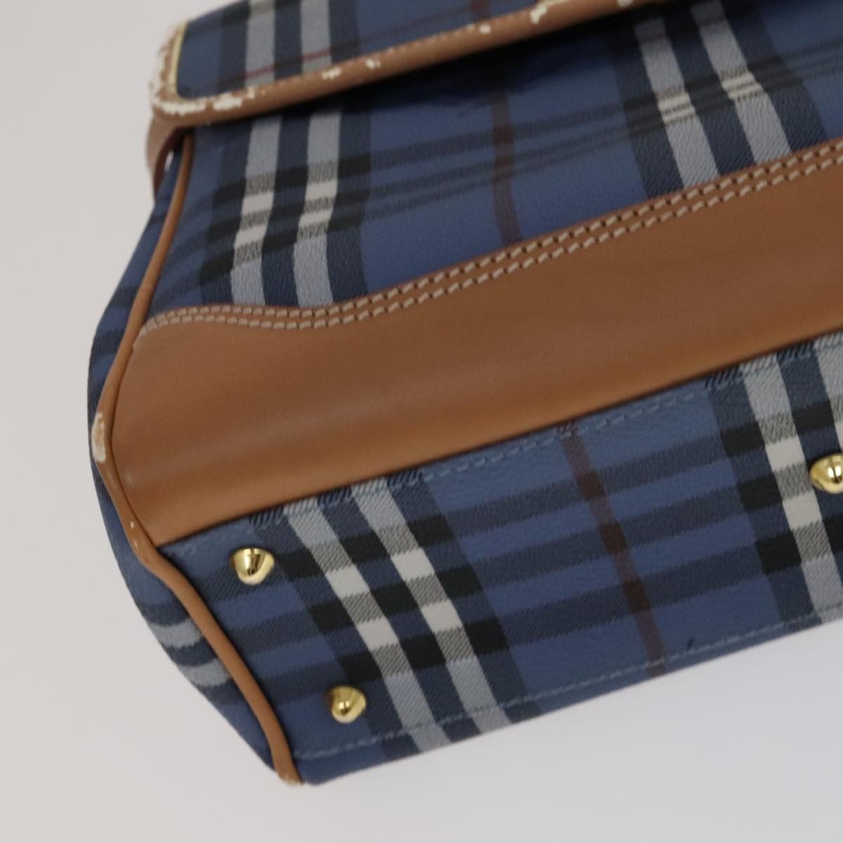 Burberry Burberry Nova Check Hand Bag Pvc Leather Blue Size ONE SIZE - 15 Thumbnail