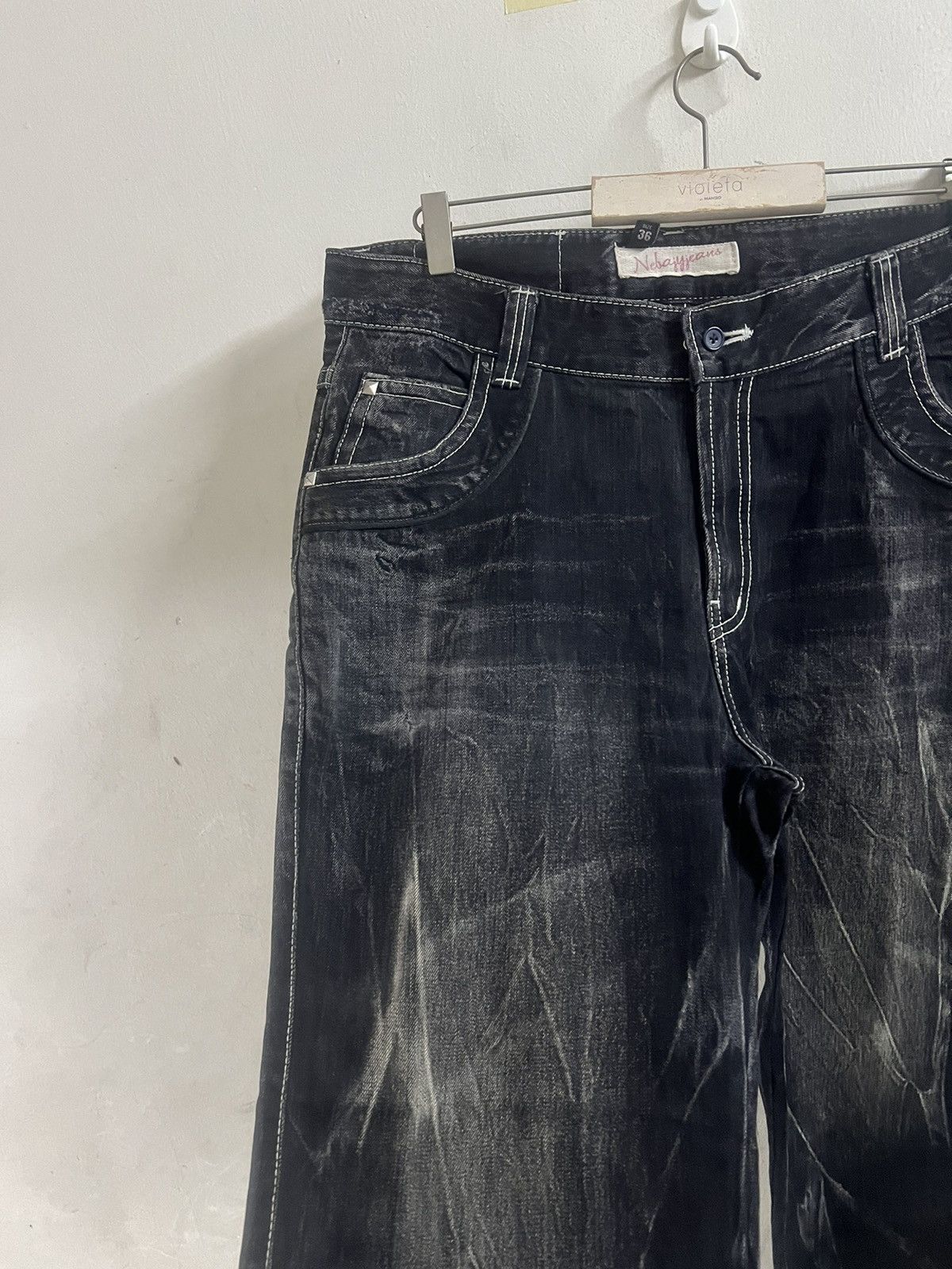 Hysteric Glamour × Japanese Brand BAGGY🔥NEBAJY JEANS DISTRESSED DENIM PANT Size US 37 - 6 Thumbnail