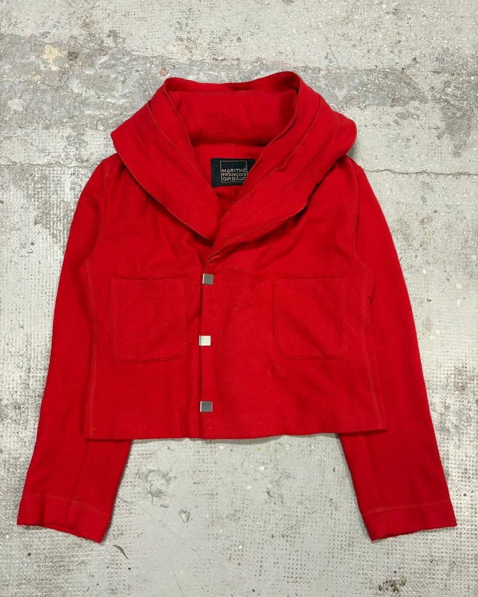 Marithé + François Girbaud Red Extra Collar Cardigan Jacket
