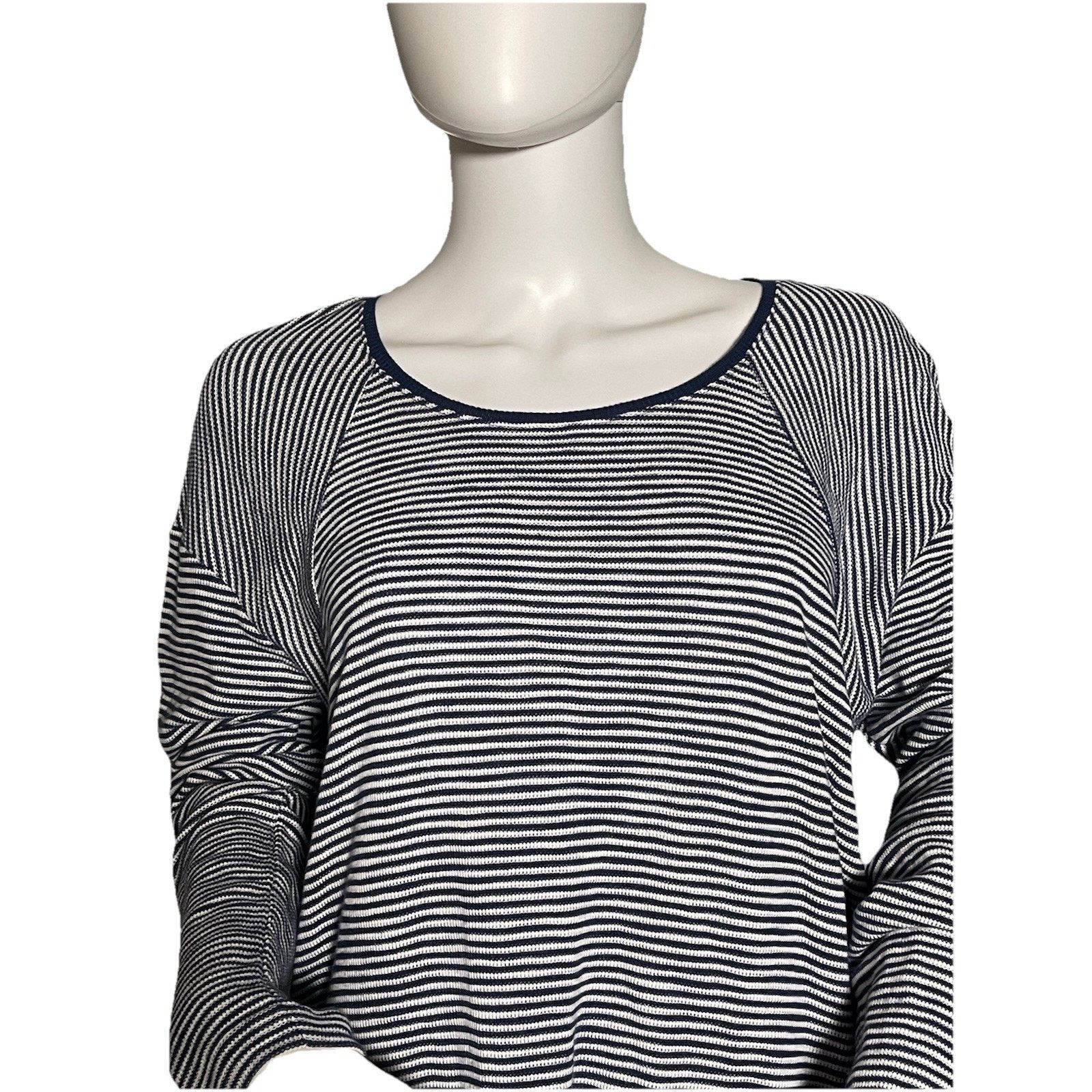 J. Jill J JILL Long Sleeve Striped Pullover Top Blue Women’s Medium Size M / US 6-8 / IT 42-44 - 2 Thumbnail