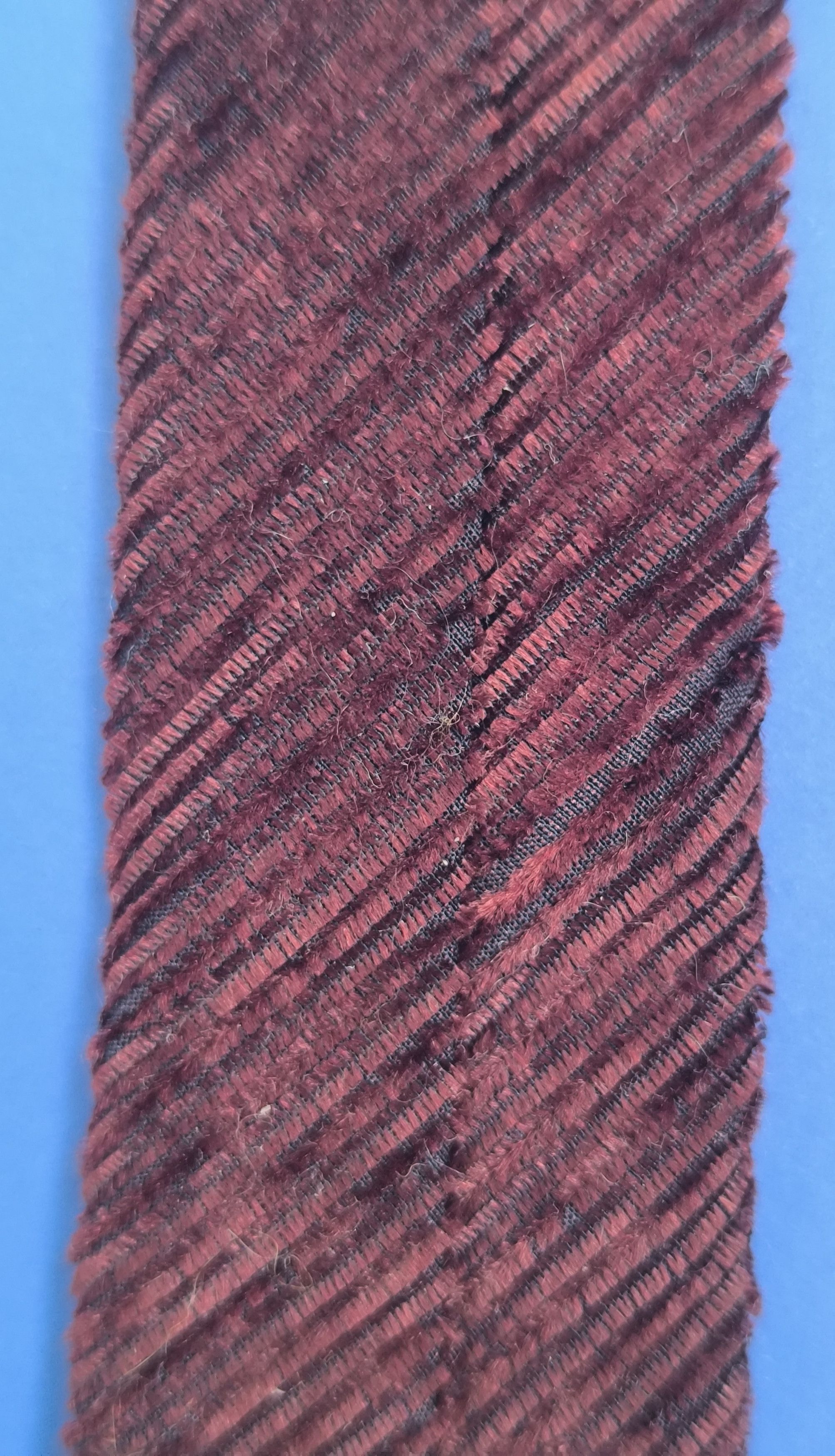 Dolce & Gabbana Dolce & Gabbana Brown Burgundy Ribbed Silk Cotton Men's Tie Size ONE SIZE - 18 Thumbnail