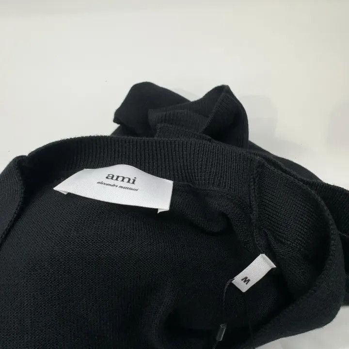 AMI AMIPARIS Black Merino Wool Cardigan for Men -2507 Size US M / EU 48-50 / 2 - 4 Thumbnail