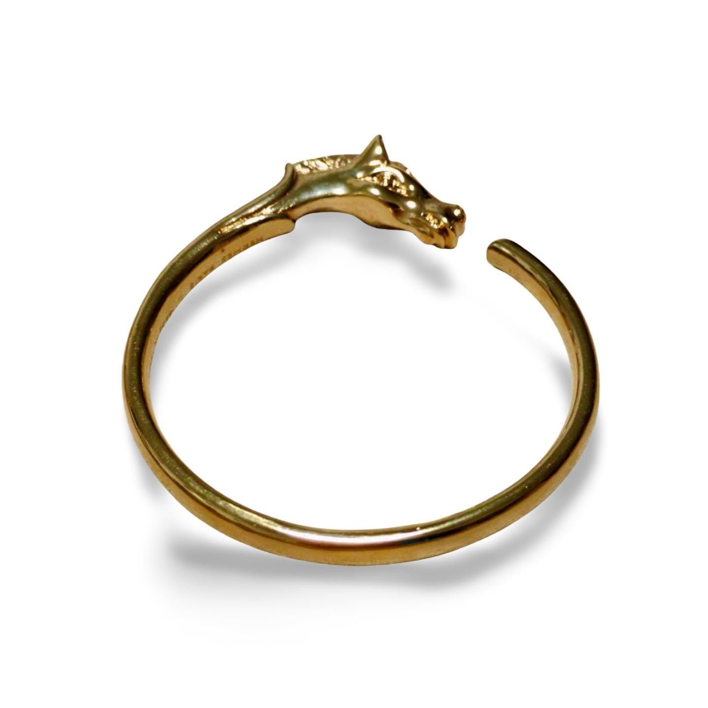 Hermes Vintage Hermes golden horse head design bangle, bracelet. Size ONE SIZE - 6 Thumbnail