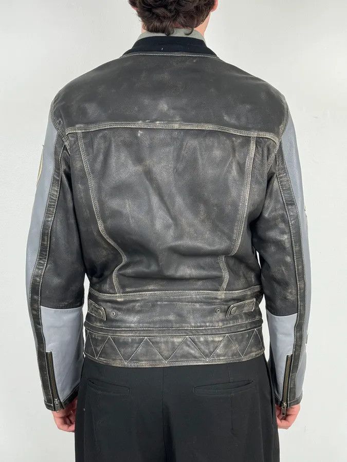 Moschino AW2020 Moschino Faded Leather Trucker Bomber Grey Jacket Size US M / EU 48-50 / 2 - 4 Thumbnail