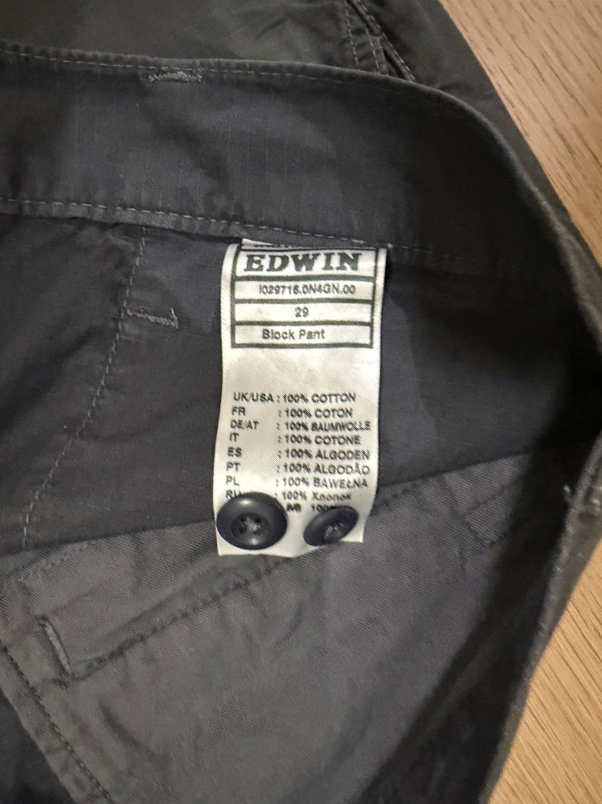 Edwin Edwin Block Pant in Blue Indigo (Fatigue Pant) Size US 29 - 6 Thumbnail