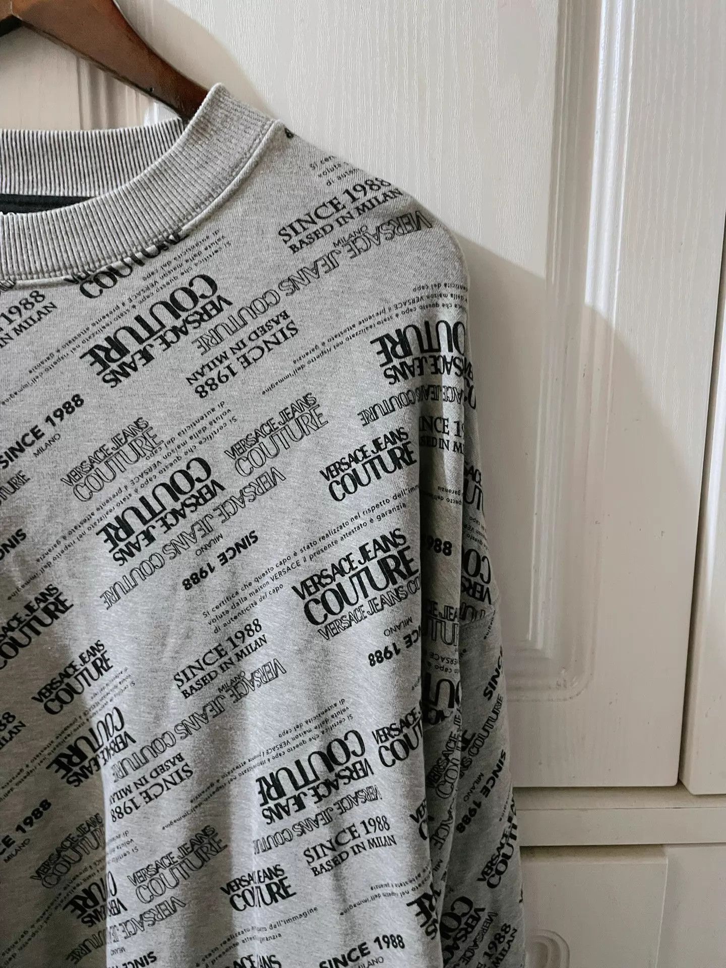 Versace Versace Runway Vintage Logo Allover Print Hoodie 95 New XL Size US XL / EU 56 / 4 - 5 Thumbnail