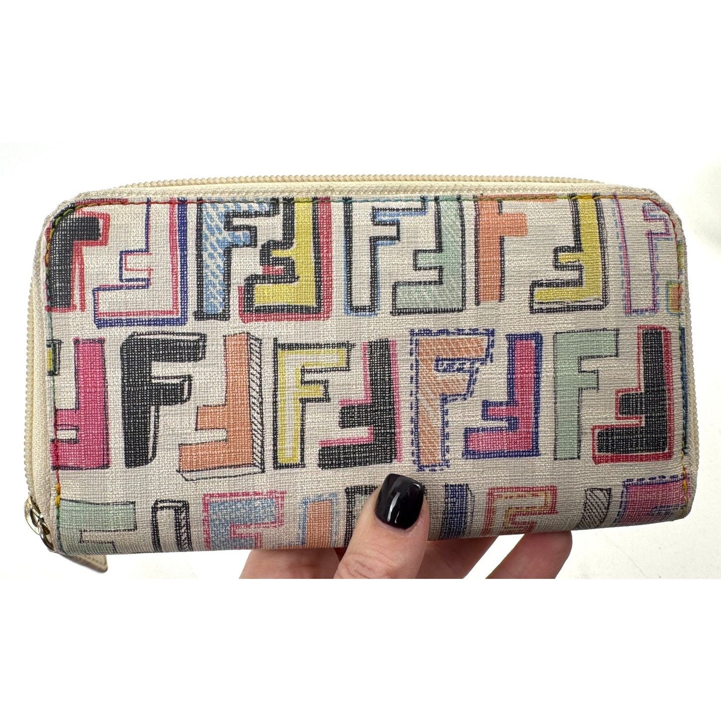 Fendi Fendi Rare Multicolor Zucca FF Long Zip Around Wallet Size ONE SIZE - 10 Thumbnail