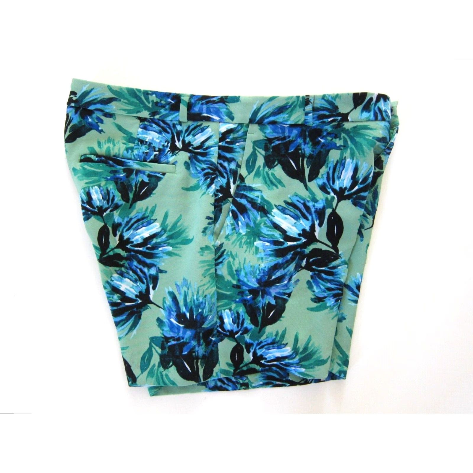 Banana Republic Banana Republic Stretch Green Black Blue Floral Pocket High Rise Chino Short 8 Women XS? Size 30" / US 8 / IT 44 - 5 Thumbnail