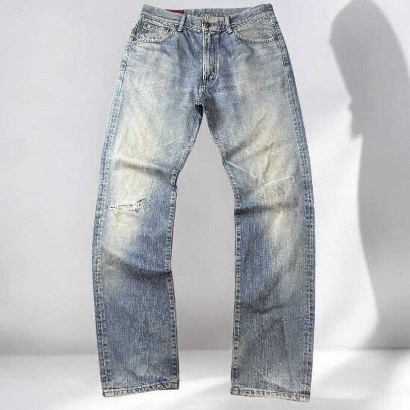 Edwin Vintage 90s Edwin 503 Rebel Distressed Dirty Wash Fade Denim Size US 34 / EU 50 - 1 Thumbnail