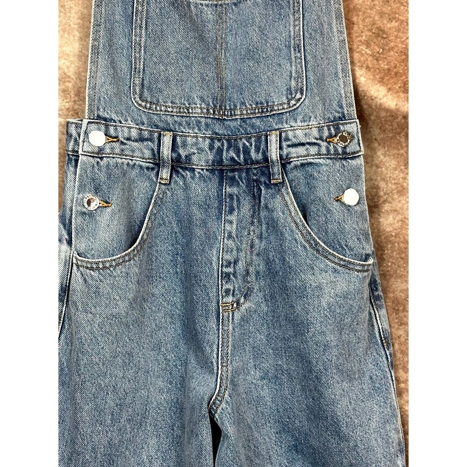 WeWoreWhat Jumper Wide Leg Denim We Wore What Bib Overalls size 26 Size 26" / US 2 / IT 38 - 7 Thumbnail