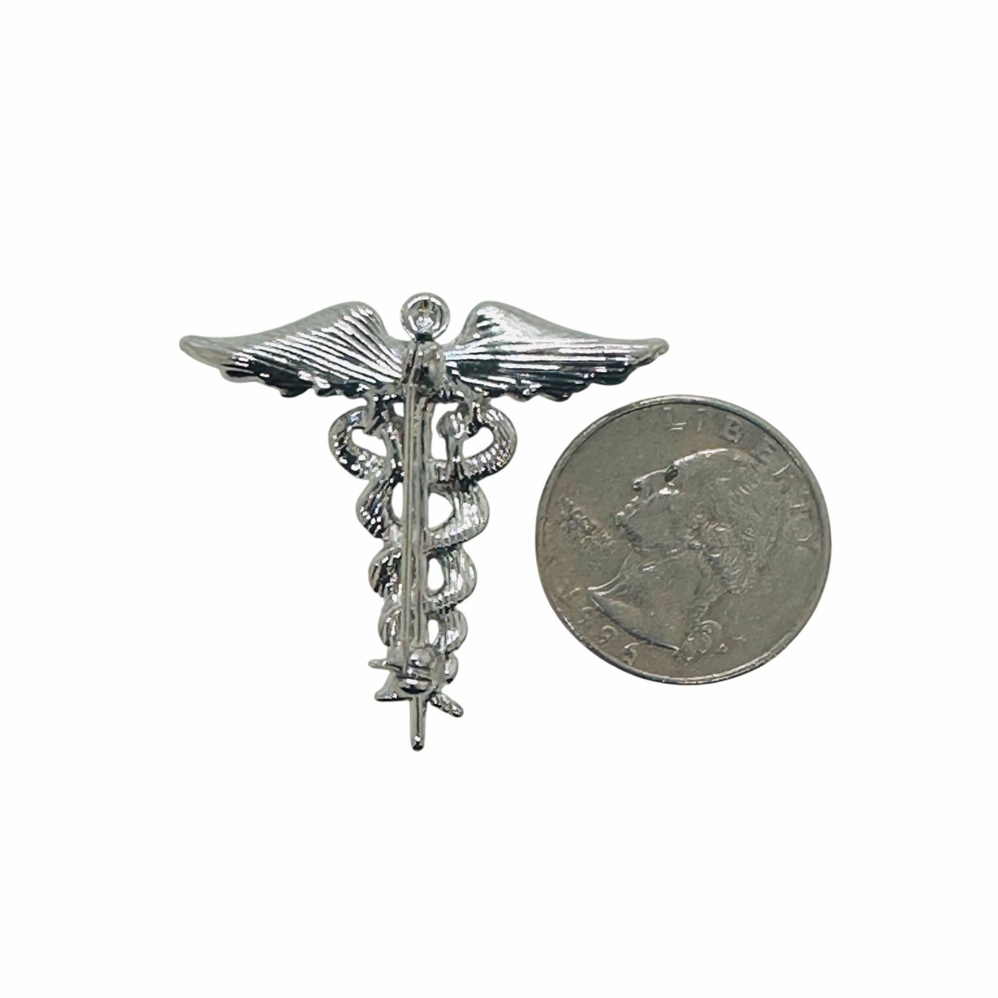 Other New Brooch Caduceus Elegance Silver Lapel Pin Medical Symbol Size ONE SIZE - 5 Thumbnail