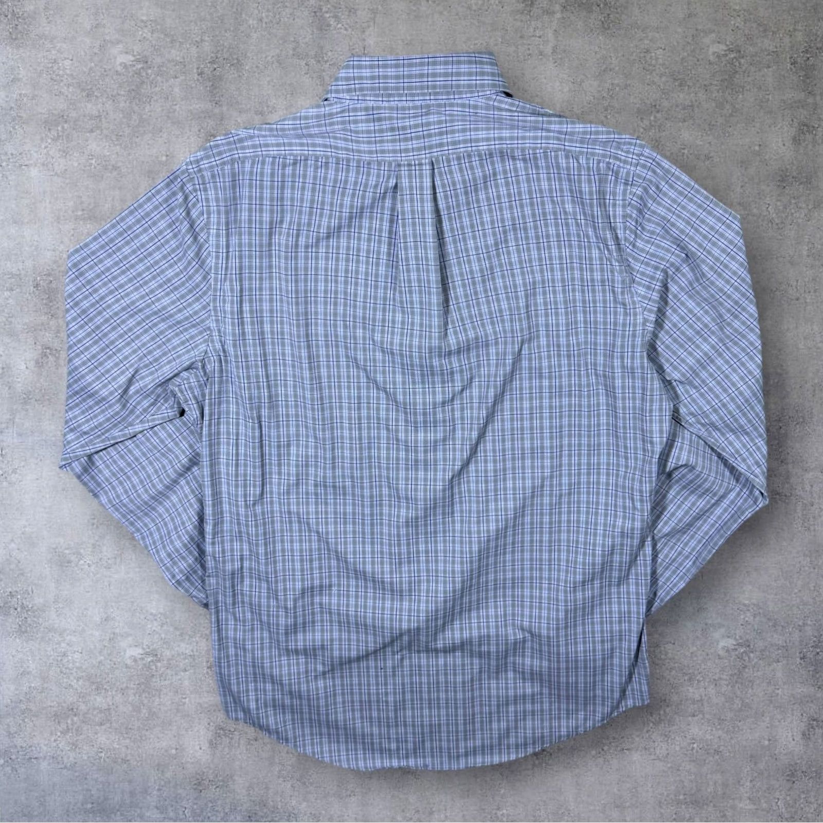 Polo Ralph Lauren Polo Ralph Lauren Button-Down Shirt Blue Check Long Sleeve Medium Adult Mens Regular Fit Collared Cotton Nylon Elastane 91/9 Size US M / EU 48-50 / 2 - 2 Thumbnail