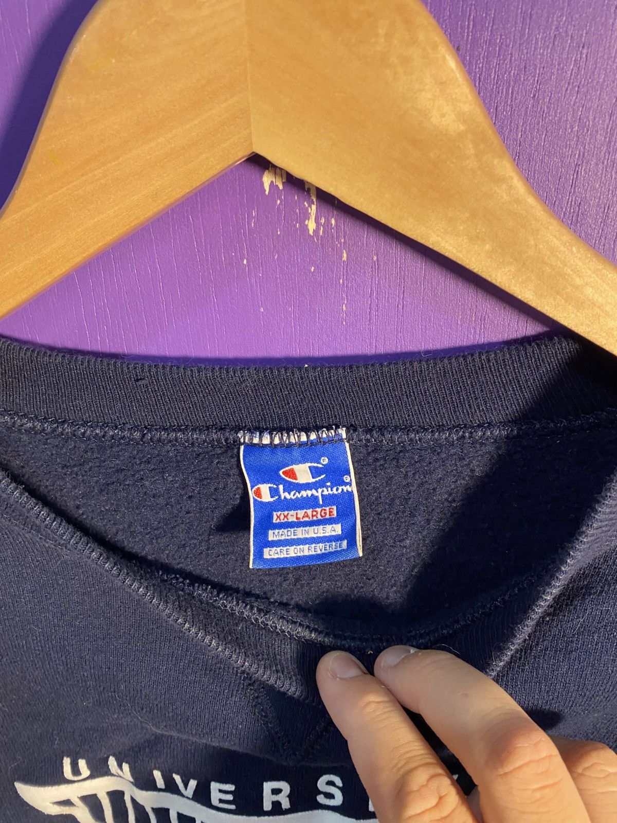 Champion Vintage 90s Champion Notre dame logo crewneck Size US XL / EU 56 / 4 - 4 Thumbnail