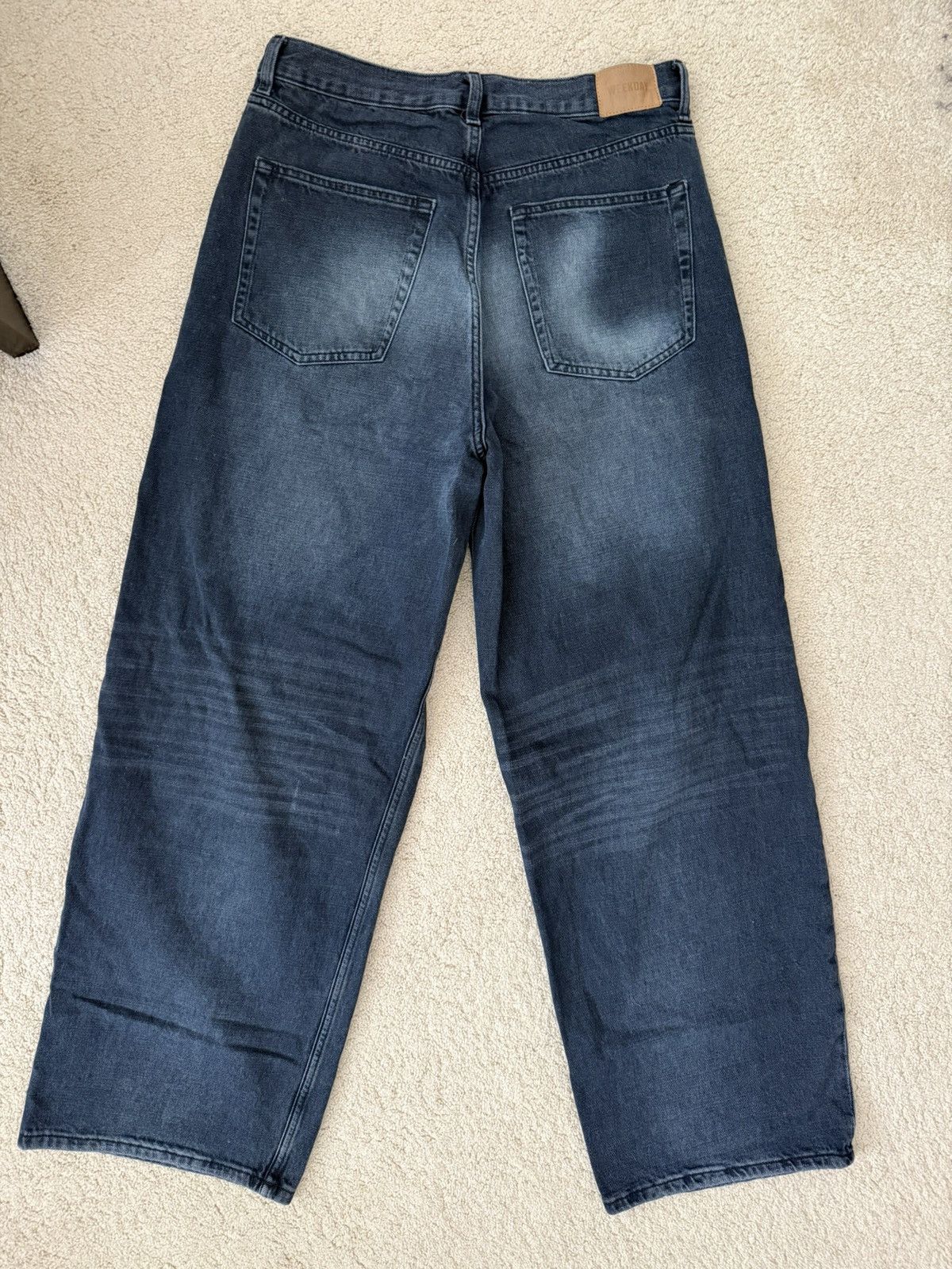 Weekday Weekday Astro low rise loose fit baggy streaky blue wash Size US 30 / EU 46 - 3 Thumbnail