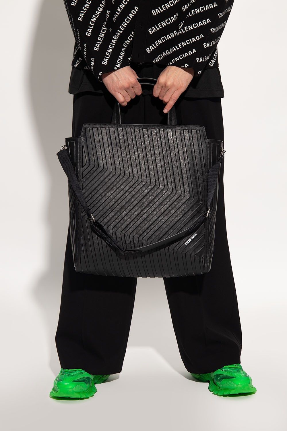 image of Balenciaga Car Medium North-South Tote Bag in Black, Men's