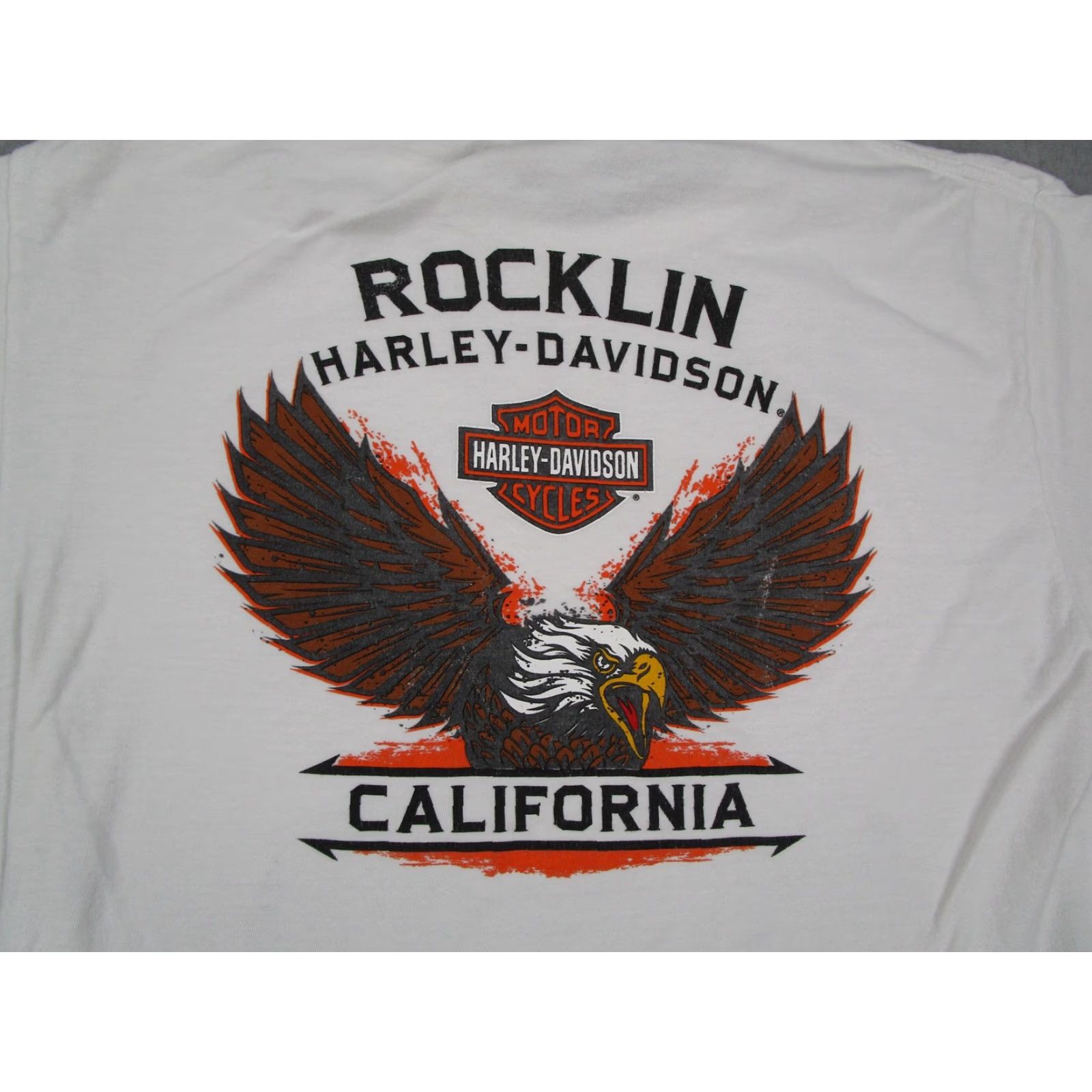 Harley Davidson Harley-Davidson Shirt Mens Large White Legendary Motorcycles Rocklin CA Eagle Size US L / EU 52-54 / 3 - 7 Thumbnail