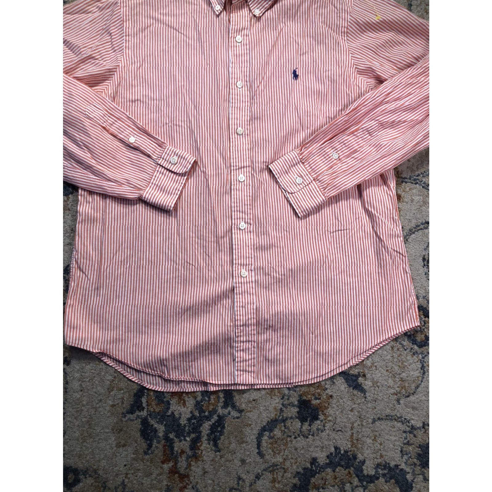 Ralph Lauren Ralph Lauren Shirt Mens Large Orange Stripe Long Sleeve Button-Down Casual Size US L / EU 52-54 / 3 - 5 Thumbnail