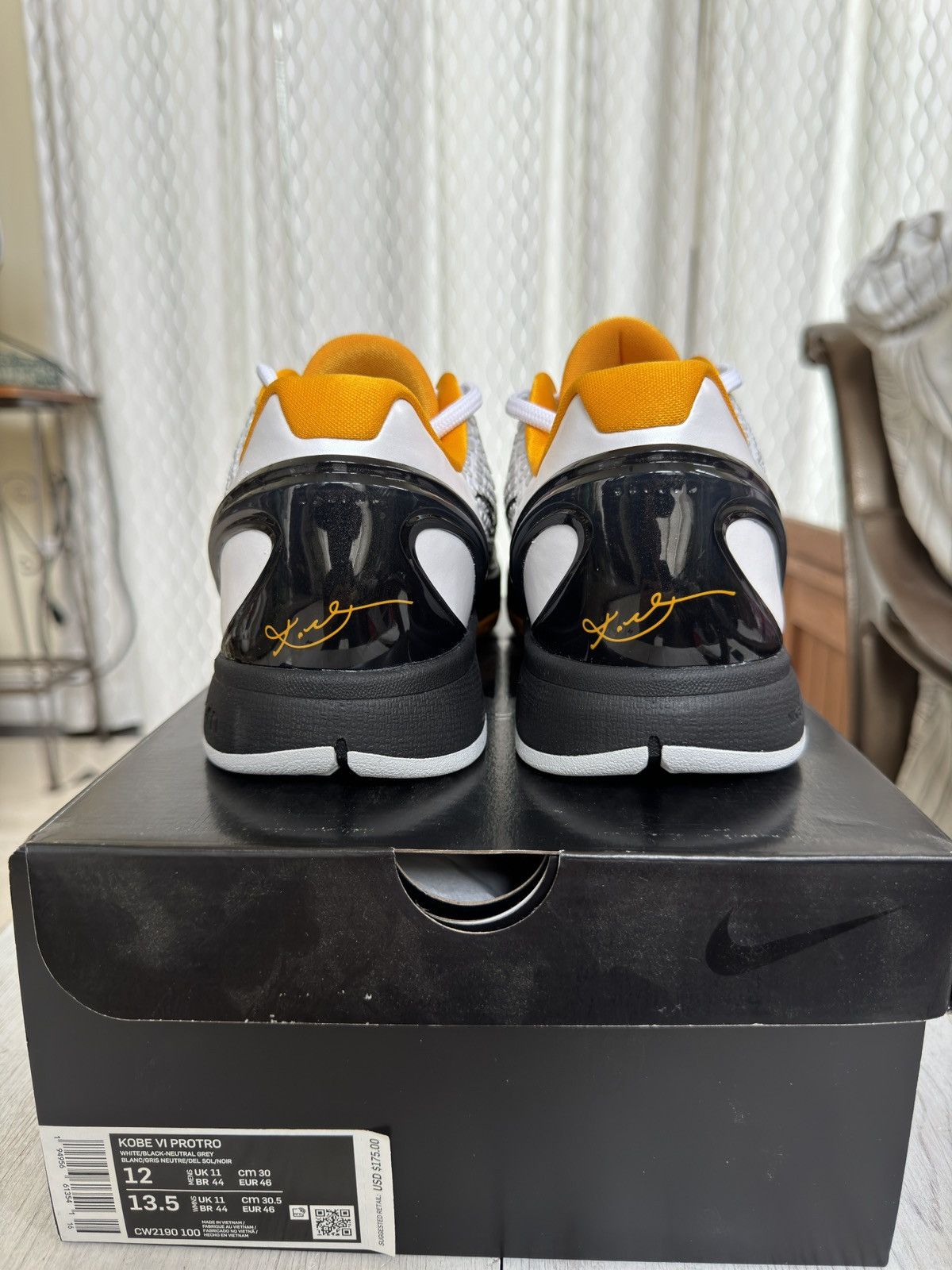 Nike Kobe 6 Protro White Del Sol Size US 12 / EU 45 - 4 Thumbnail