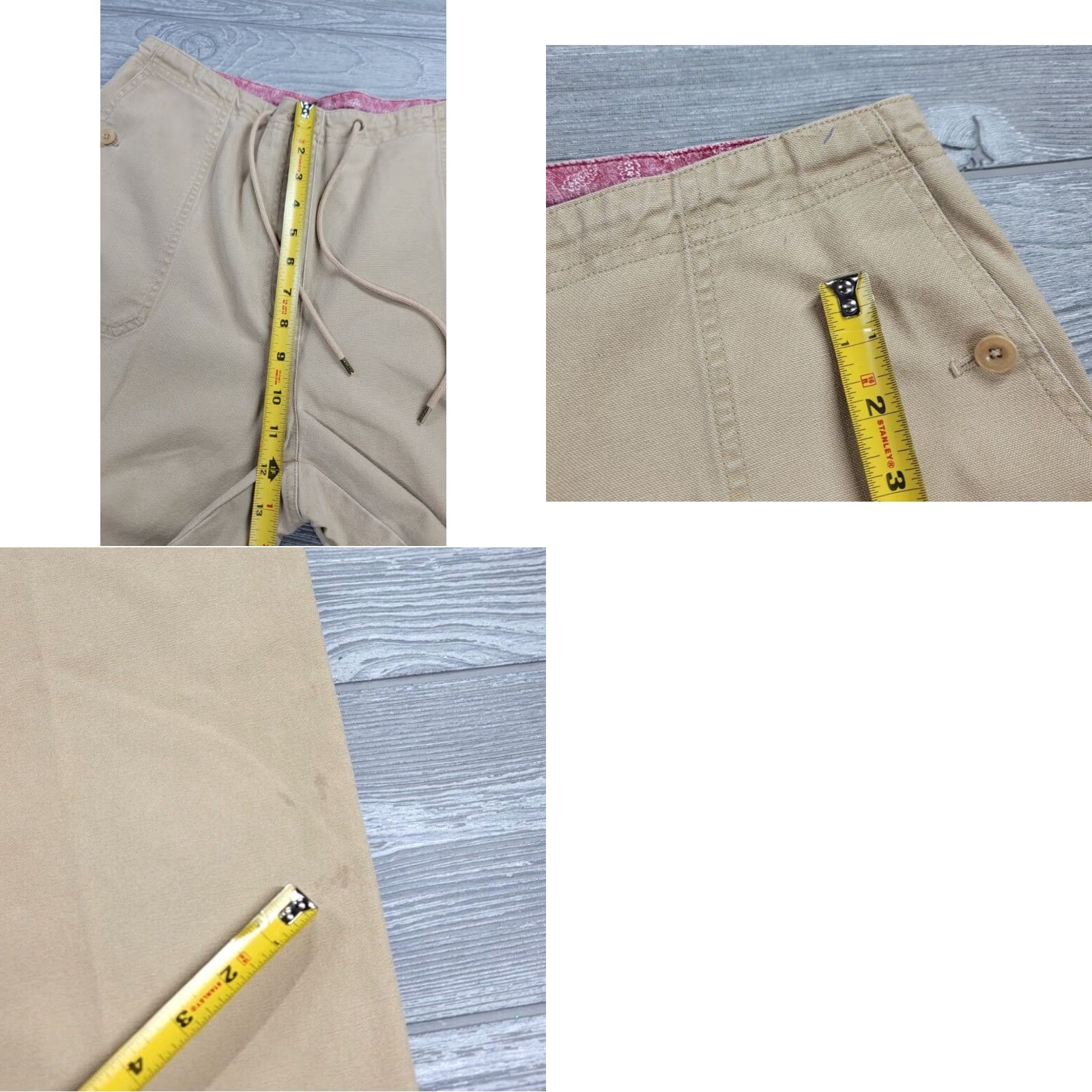 Ralph Lauren Lauren Ralph Lauren Women Pants 14 High Waist Drawstring Canvas Beige 34x28 Size 36" / US 14 / IT 50 - 10 Thumbnail