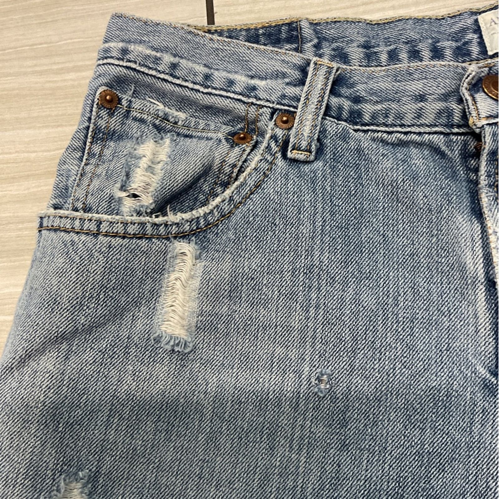 American Eagle Outfitters American Eagle Light Blue Distressed Jean Shorts Size 34" / US 12 / IT 48 - 5 Thumbnail