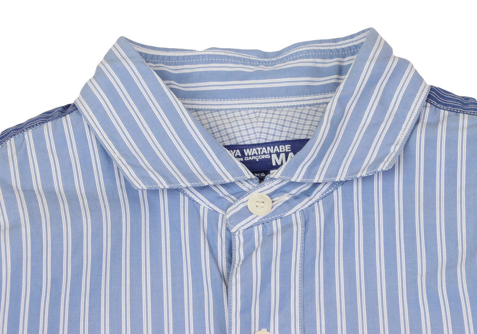 Junya Watanabe Elbow Patch Design Striped Long Sleeve Shirt in Blue Size US S / EU 44-46 / 1 - 3 Thumbnail