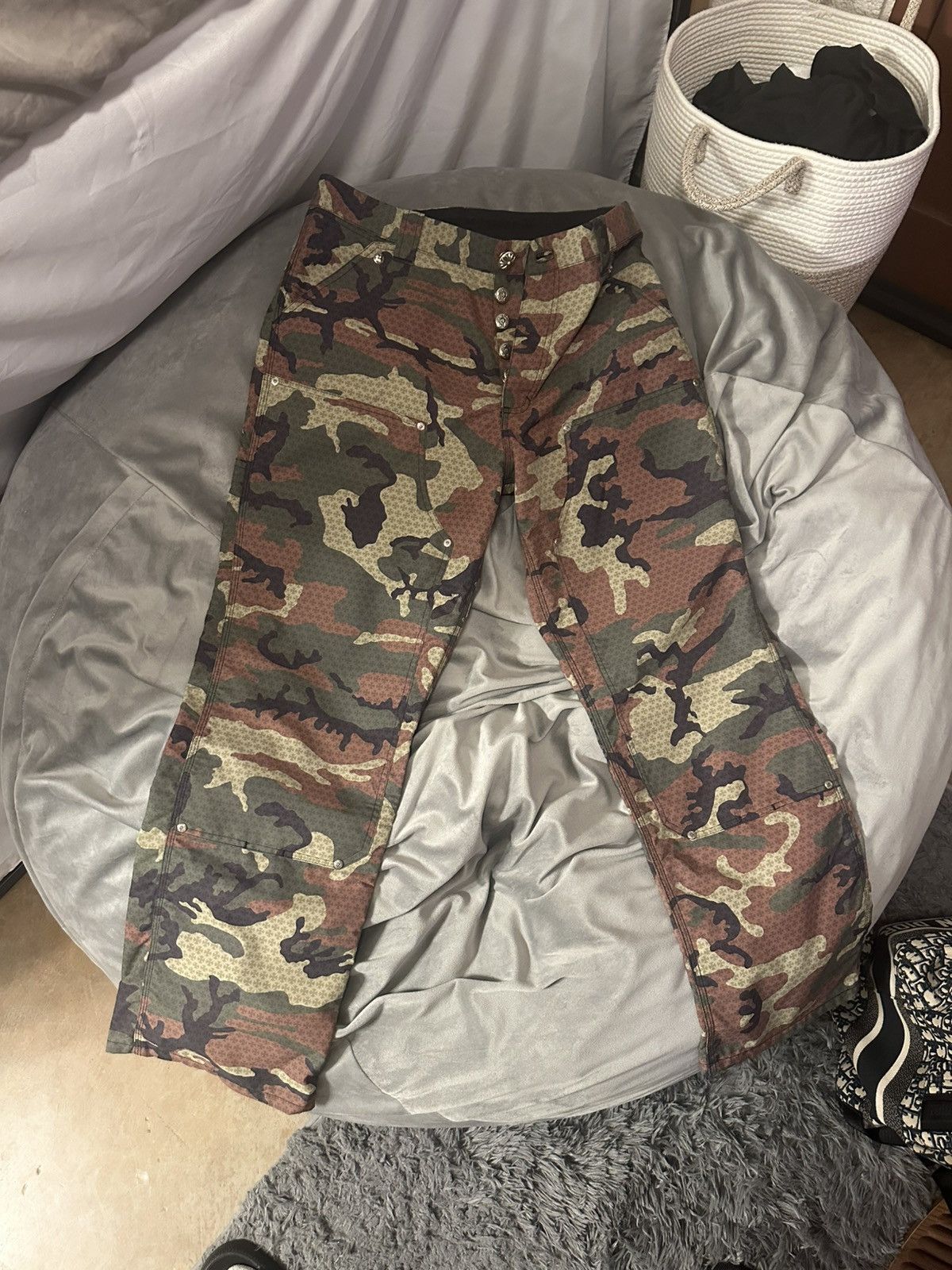 Chrome Hearts Carpenter Double Knee + Print Camouflage Pants