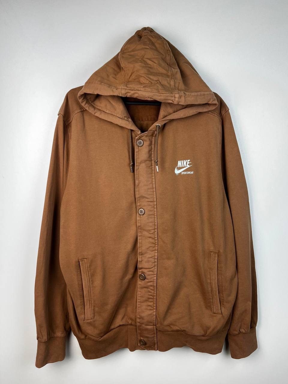 Vintage Nike Brown streetwear vintage zip hoodie size XL Size US XL / EU 56 / 4 - 1 Thumbnail