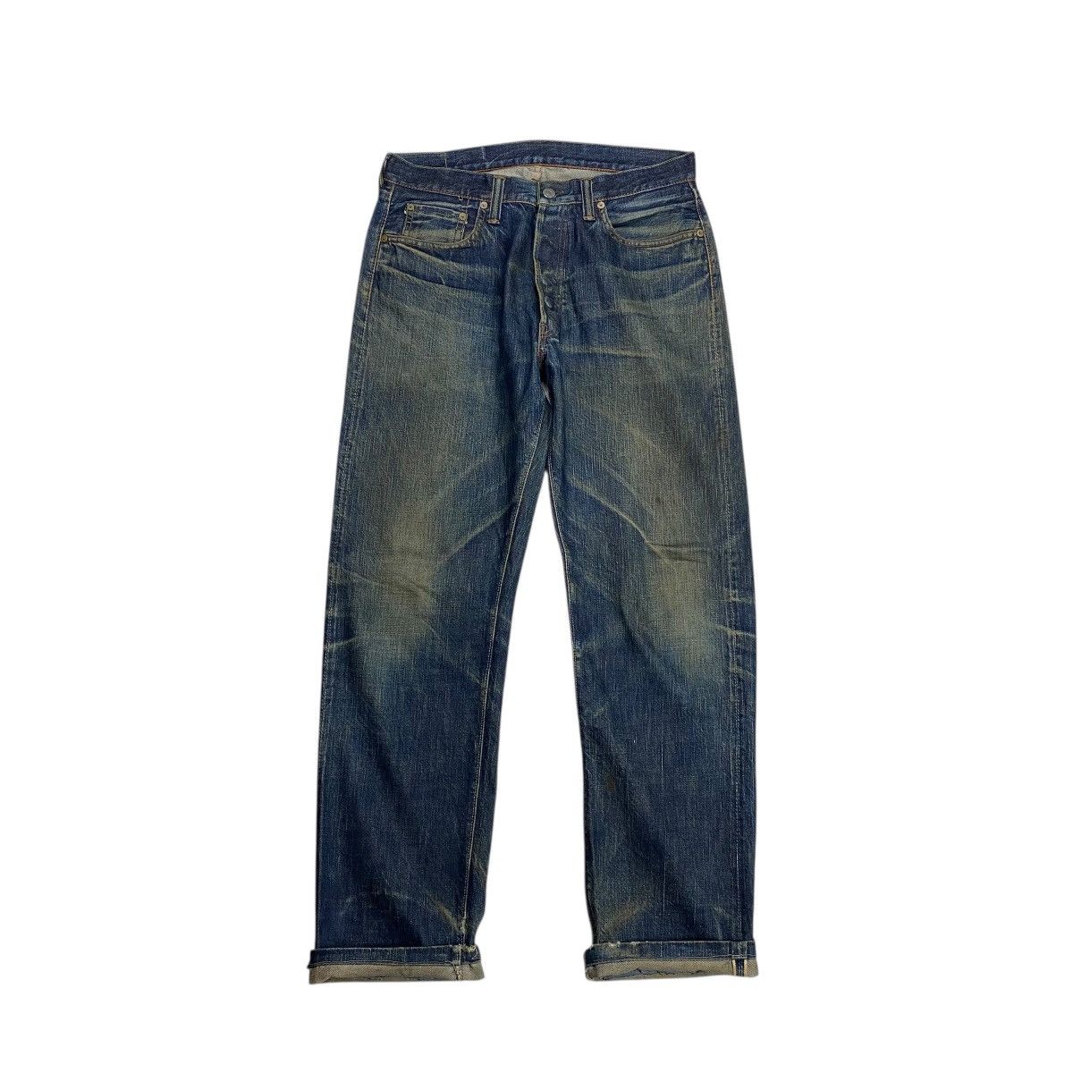 Full Count & Co. Fullcount & Co. Lot 1101 Faded Distress Denim Selvedge Pants Size US 33 - 2 Thumbnail