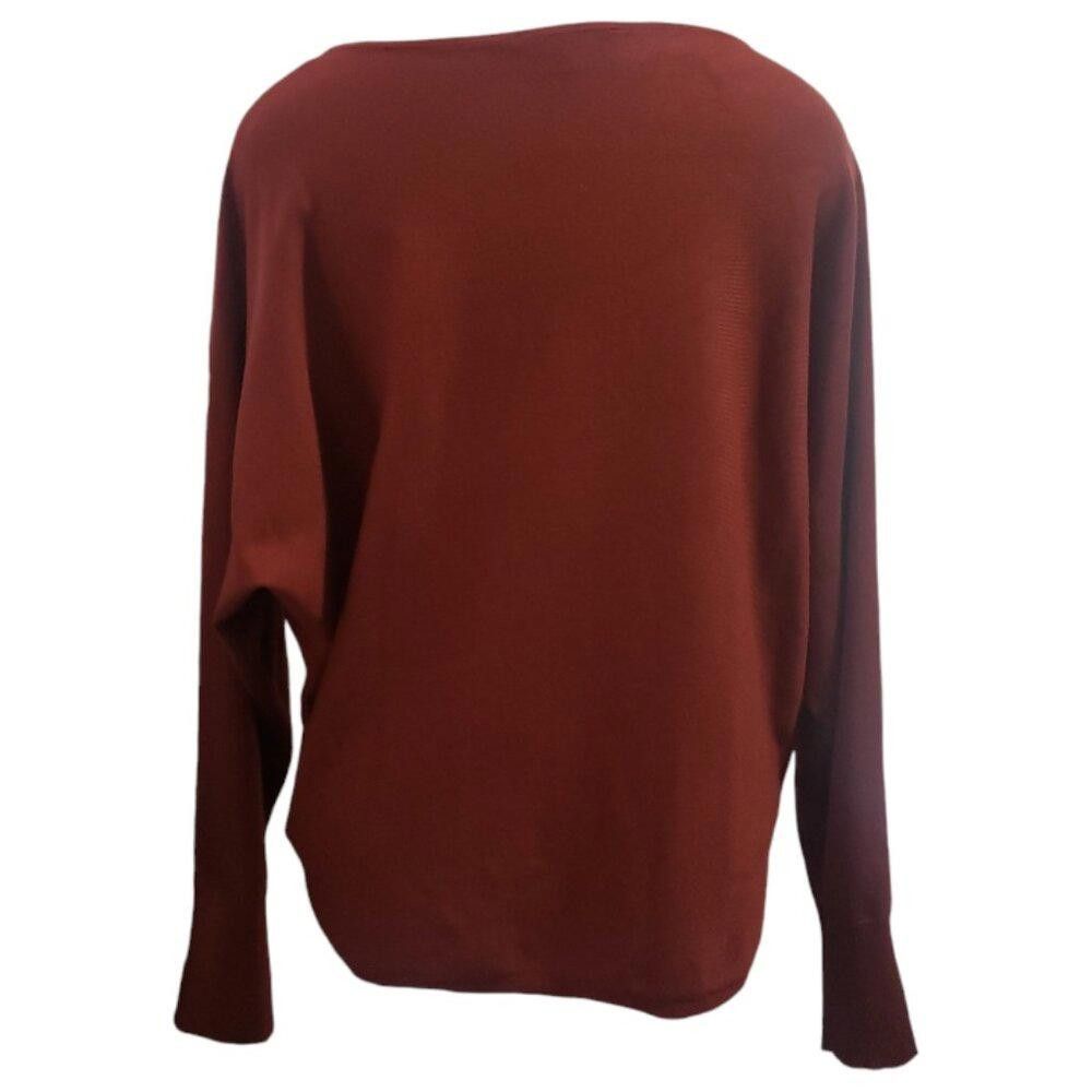 Caruso CT1830 Cyrus Lightweight Rust Long Sleeve Sweater L Size L / US 10 / IT 46 - 3 Thumbnail