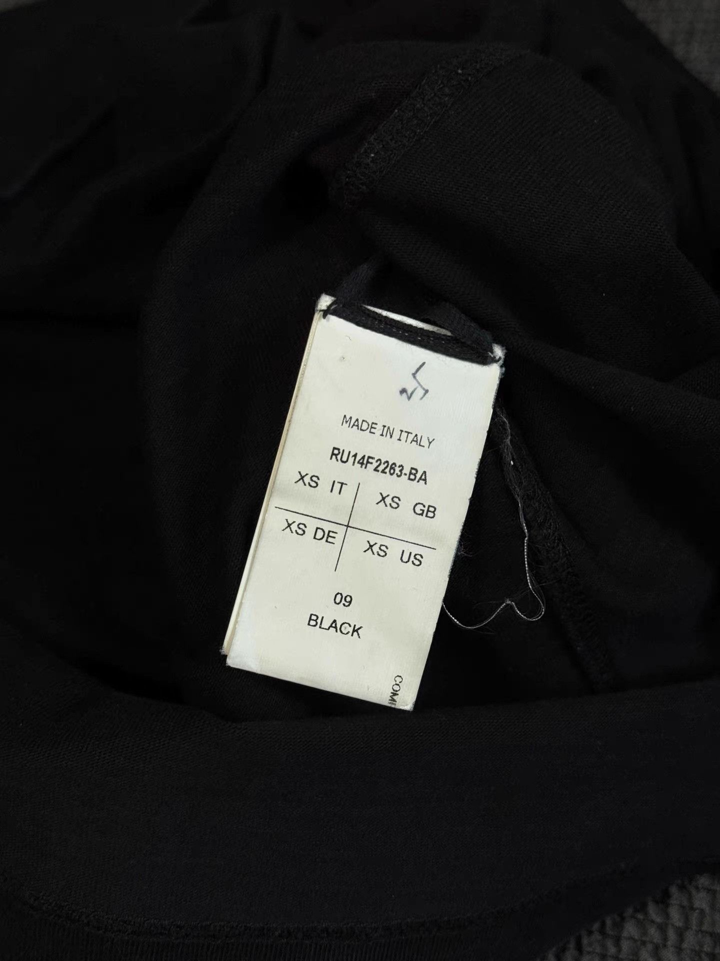 Rick Owens Rick Owens 14FW Pure Black Stiff Cotton T-Cut Long Sleeve Size US XS / EU 42 / 0 - 7 Thumbnail