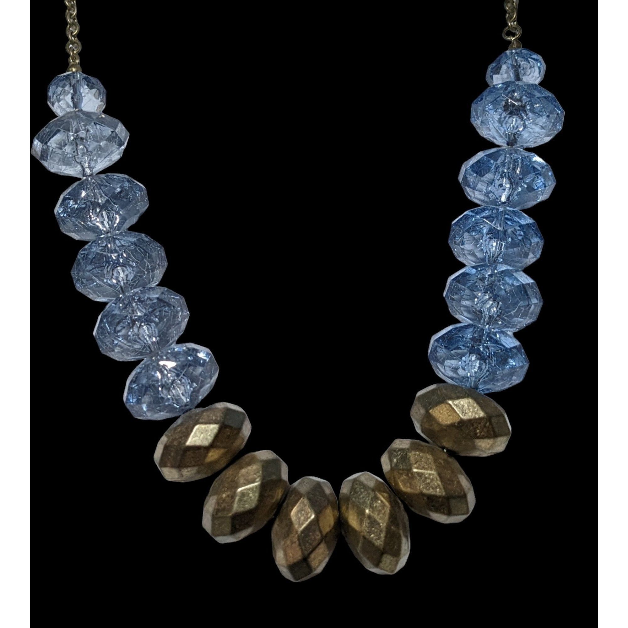Other Retro Chunky Blue And Gold Beaded Necklace Size ONE SIZE - 2 Thumbnail